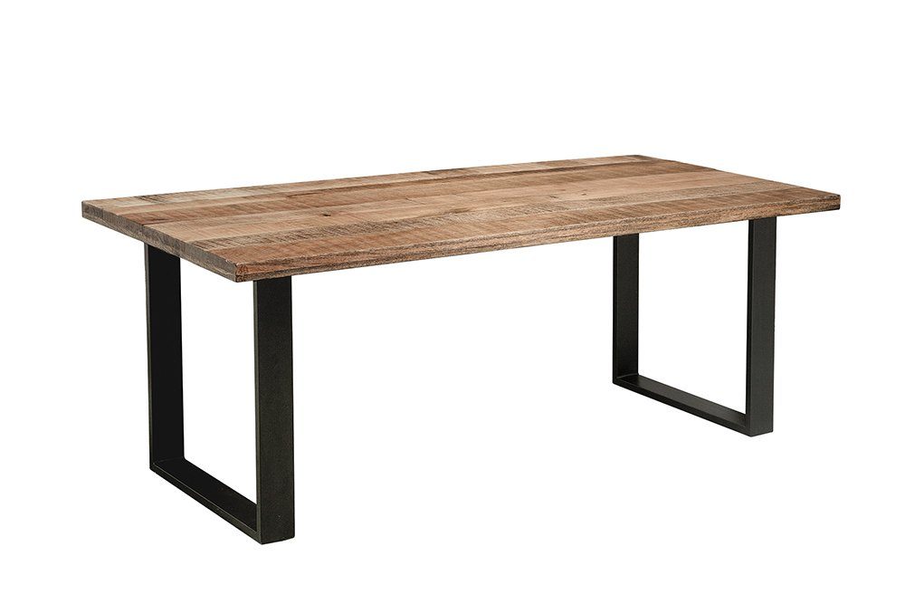 riess-ambiente Esstisch IRON CRAFT 200cm natur/schwarz - Mango-Massivholz, Kufen aus Eisen (Einzelartikel, 1-St), Industrial Design & bis zu 8 Personen – ideal für Dein Loft-Esszimmer