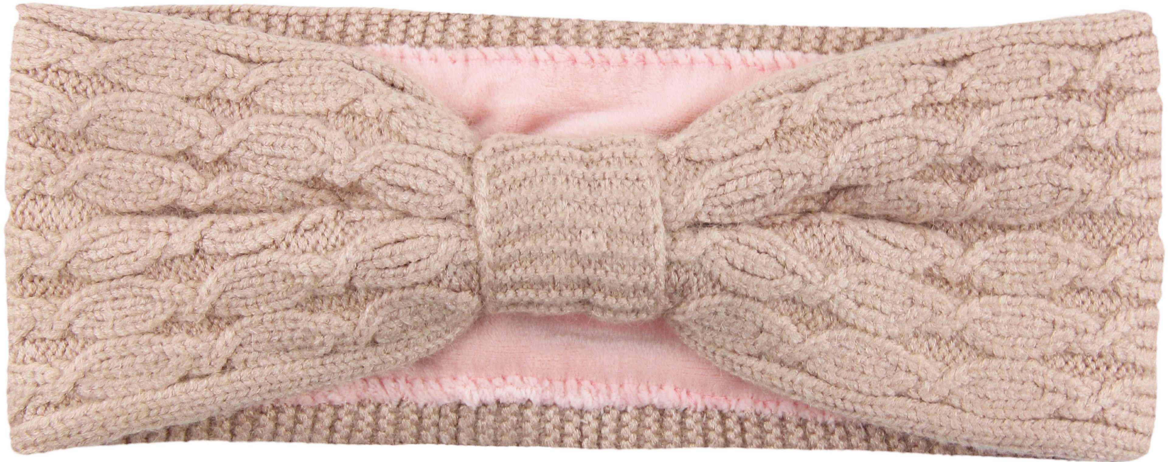 Frentree Stirnband Damen, Strick Haarband im Twist Knoten Schleife Design, Ohrenschützer Mädchen mit weichem Fleece Innenfutter