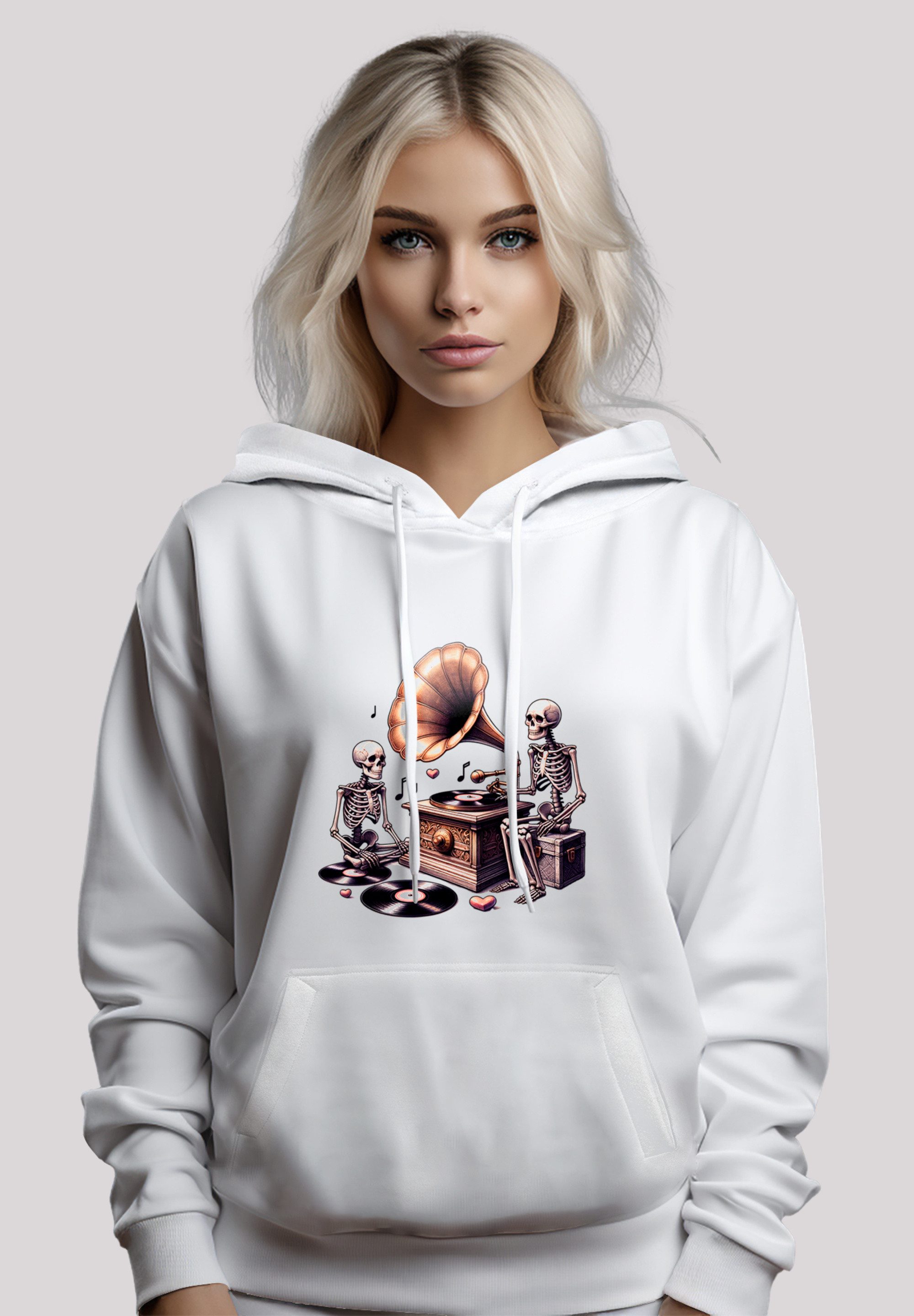 F4NT4STIC Kapuzenpullover "Gothic Skeleton Vintage Plattenspieler", Premium günstig online kaufen