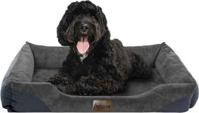 Aspero Tierbett Hundebett für kleine, mittelgroße und große Hunde, 50 % Baumwolle, 50 % Polyester, Premium Hundekissen mit abnehmbarem Bezug
