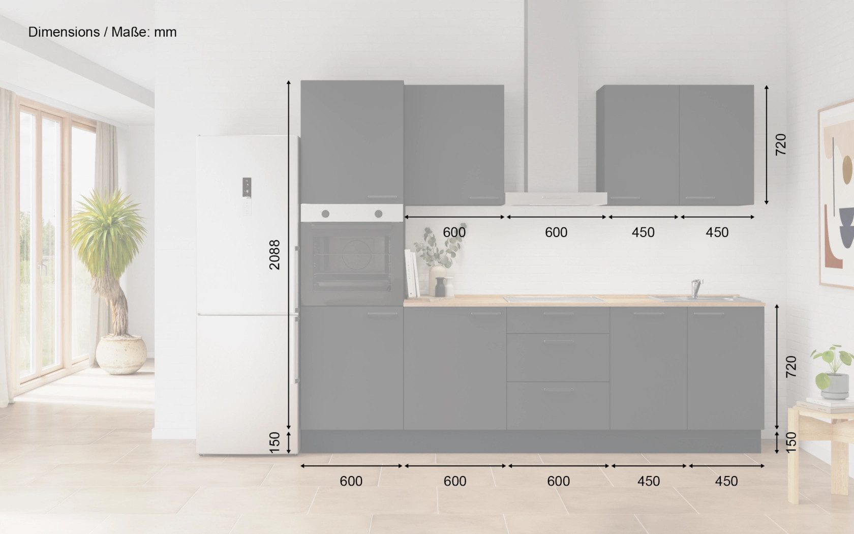 nobilia® Küchenzeile Norr, individuell anpassbar, gratis Küchenplanung mit Profis, (Breite 270 cm), vormontiert, wahlw. mit E-Geräten, inkl. Lieferung