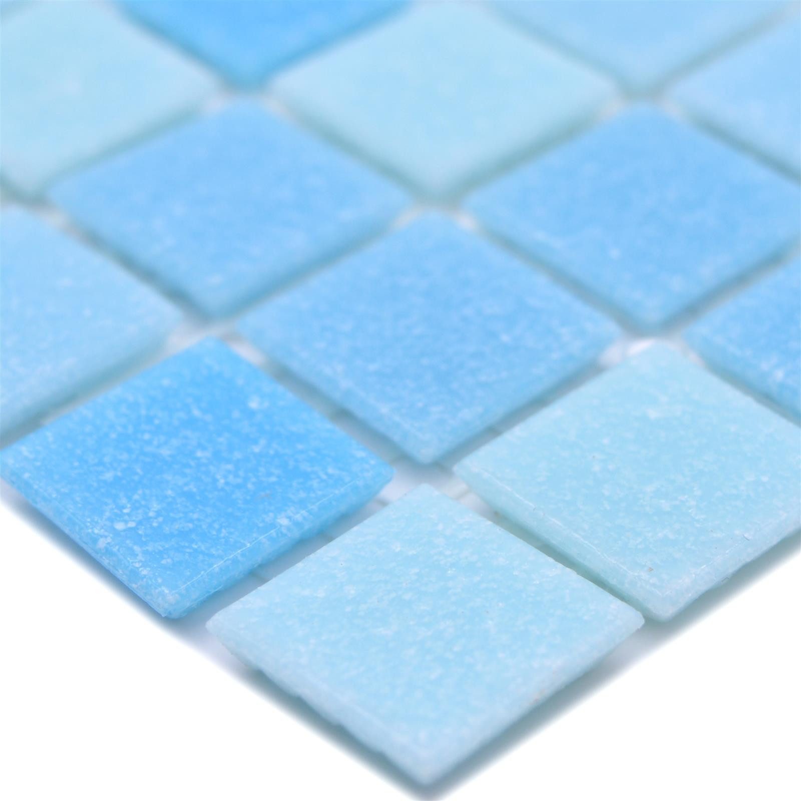 Mosafil Mosaikfliesen Schwimmbad Pool Mosaik North Sea Hellblau Mix, Glas 30.500x32.700, hellblau, Vorderseitig mit Papier geklebt - Frostsicher - Wasserdicht -