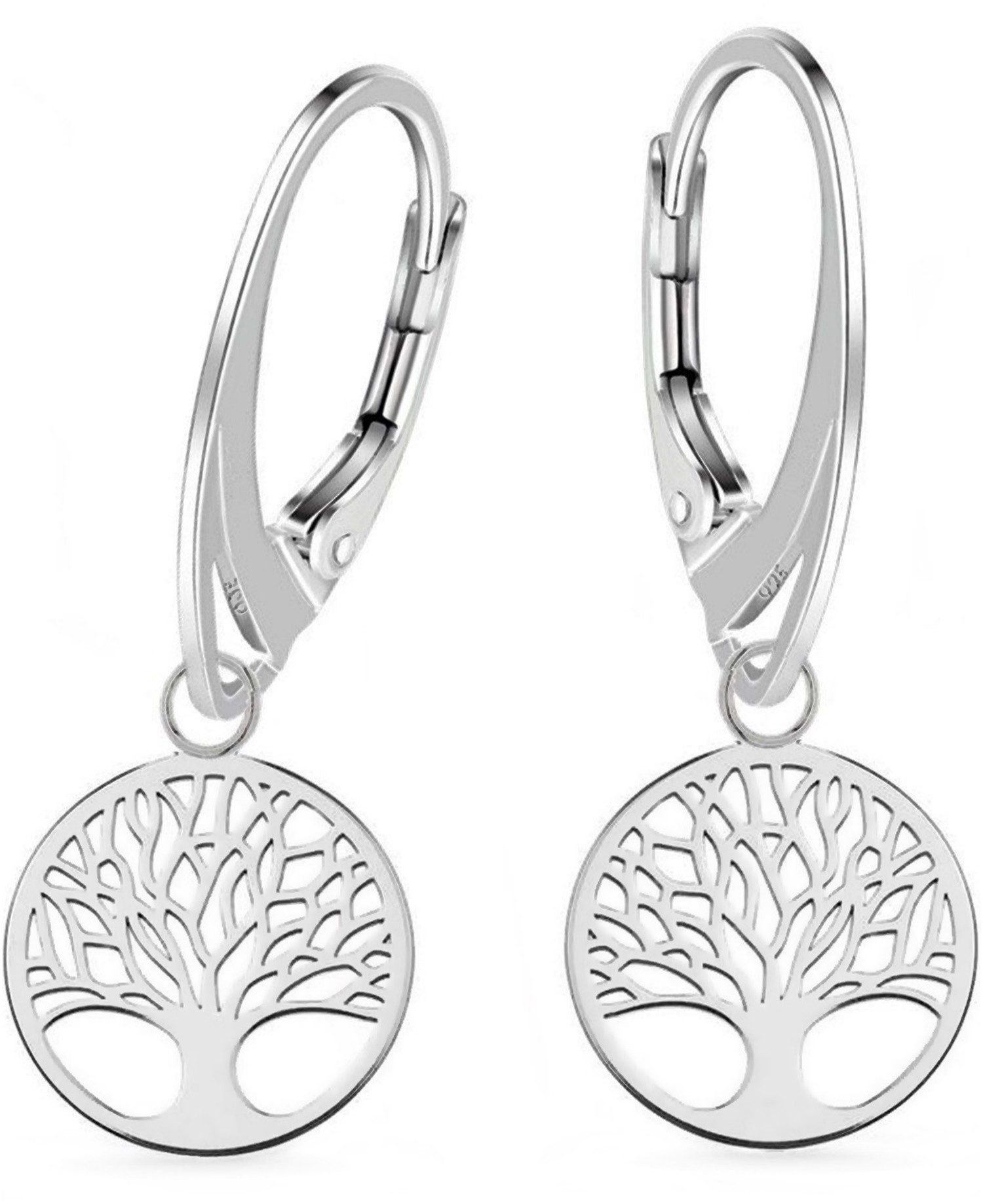 Goldene Hufeisen Paar Ohrhänger Baum des Lebens Brisur Ohrringe aus 925 Sil günstig online kaufen