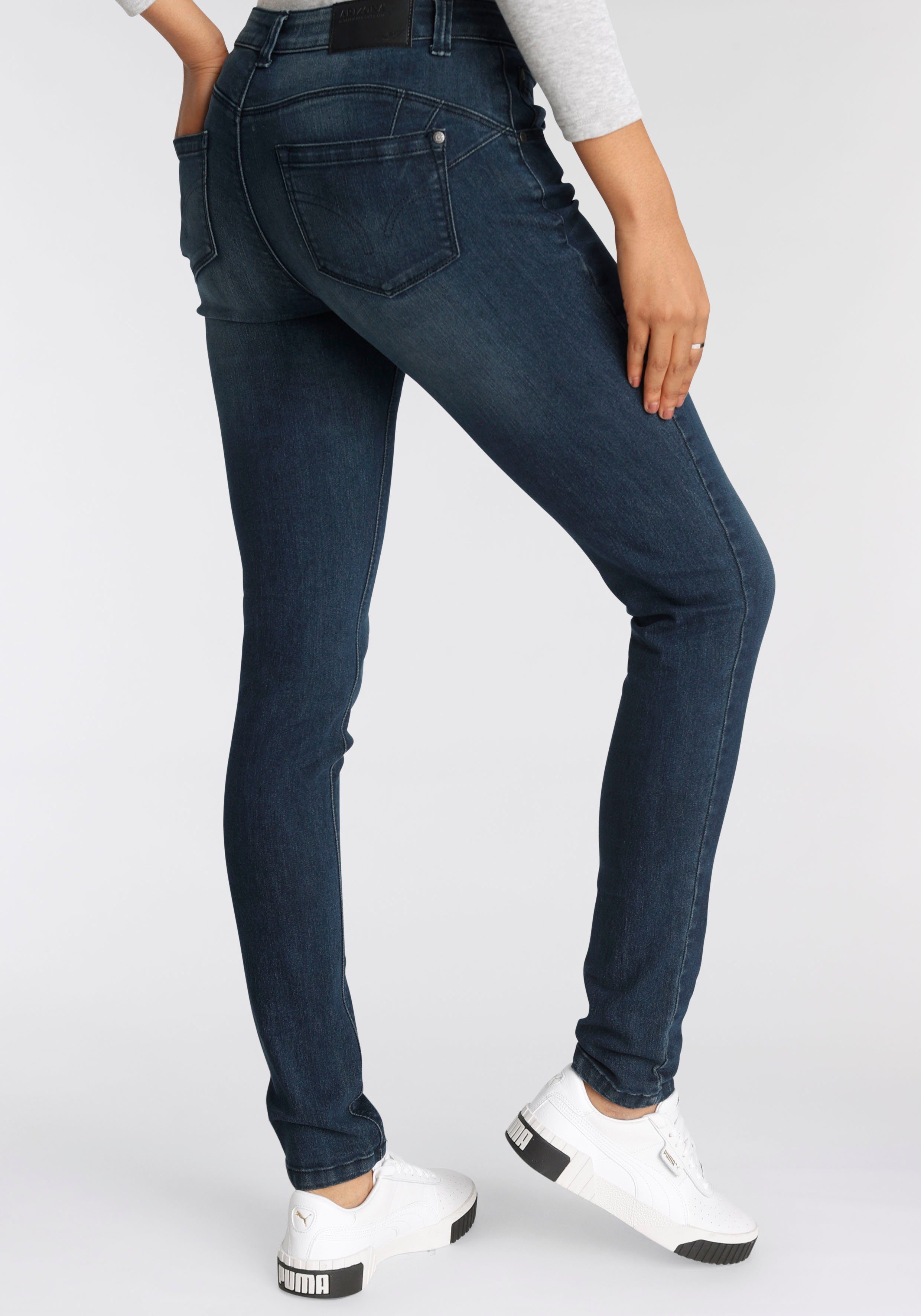 Arizona Skinny-fit-Jeans Shaping Mid Waist darkblue-used