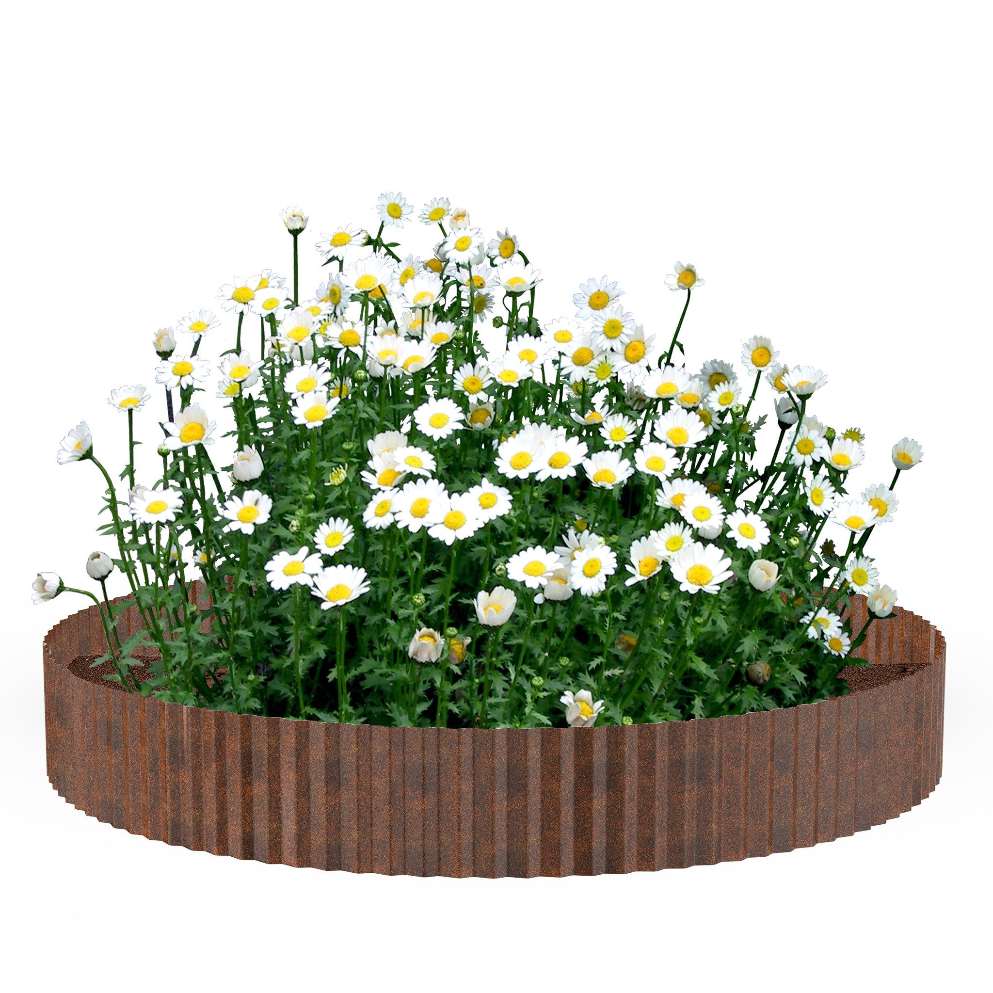 FIVMEN Rasenkante 5m/10m Beetbegrenzung aus Metall Beetumrandung Verzinkt, 15cm/18cm Hoch, Silber/Schwarz/Rost, Rasenbleche Mähkante Flexible Rasen Umrandung