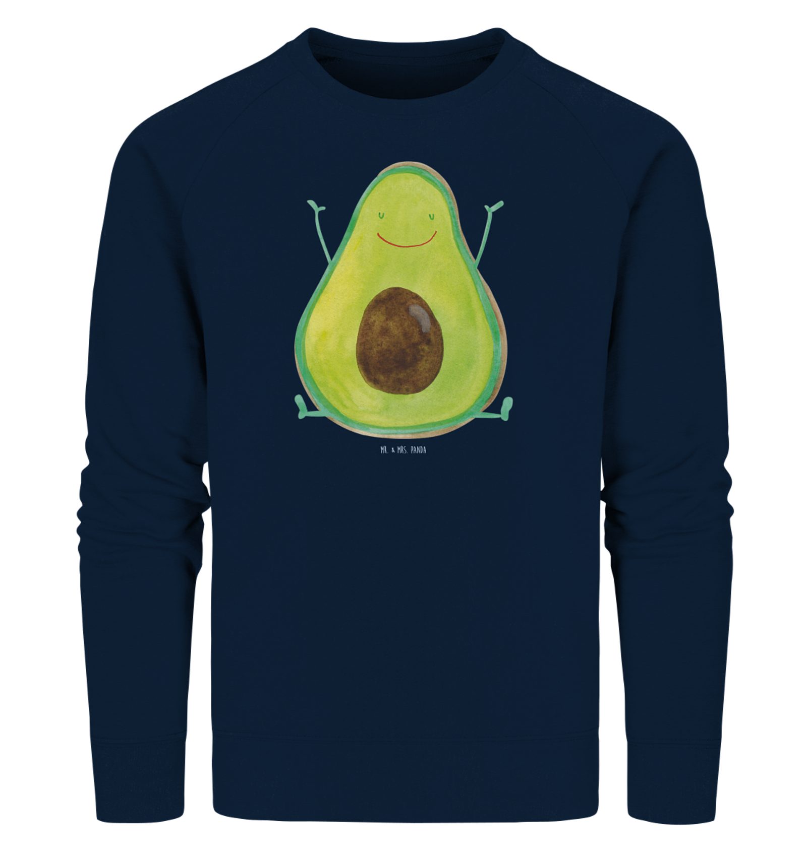 Longpullover Avocado Glücklich Größe M - French Navy - Geschenk, Pullover Frauen