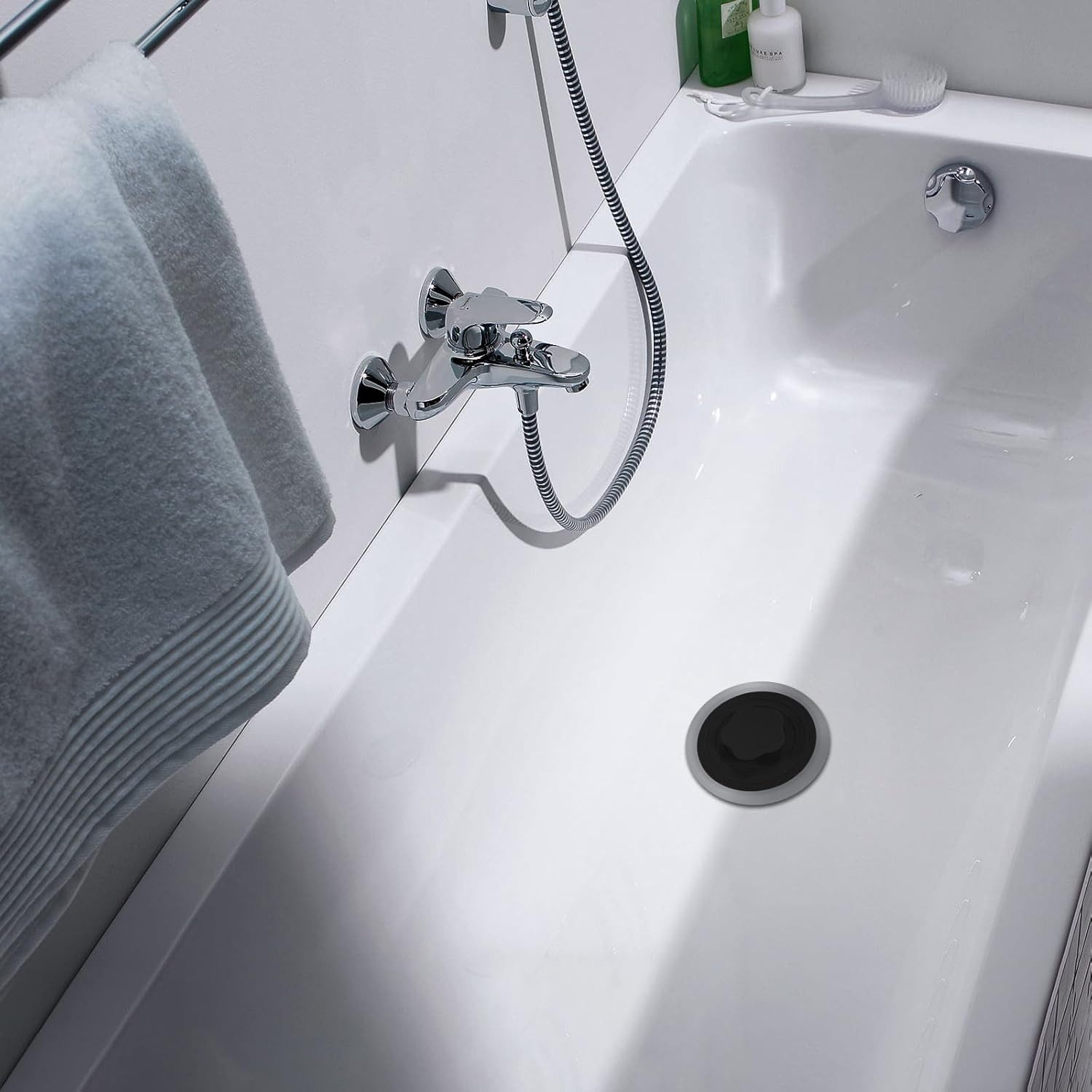 Agger Waschbeckenstöpsel 2 Stück Silikon Universal-Stopfen, Badewanne-Abflussstopfen, für Dusche & Spülbecken, Bad und Duschabfluss – Bild 3 von 5