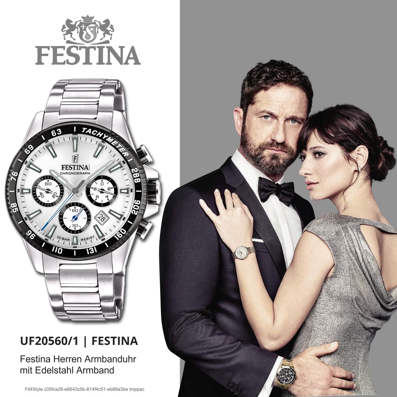 Festina Quarzuhr Festina Herrenuhr Timeless Chronograph, (Analoguhr), Herren Armbanduhr rund, Edelstahlarmband silber, Elegant