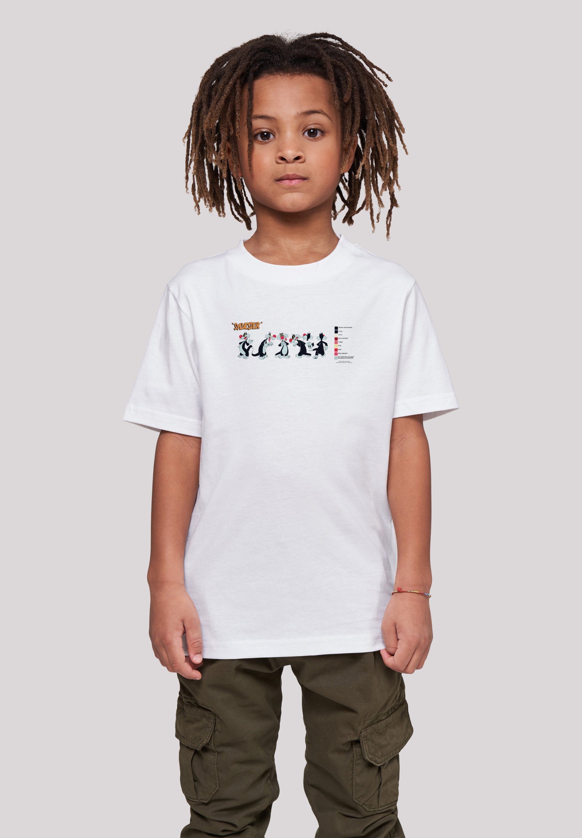 (1-tlg) Tee Kids Kinder Basic Tunes Colour Looney Sylvester F4NT4STIC Kurzarmshirt with Code