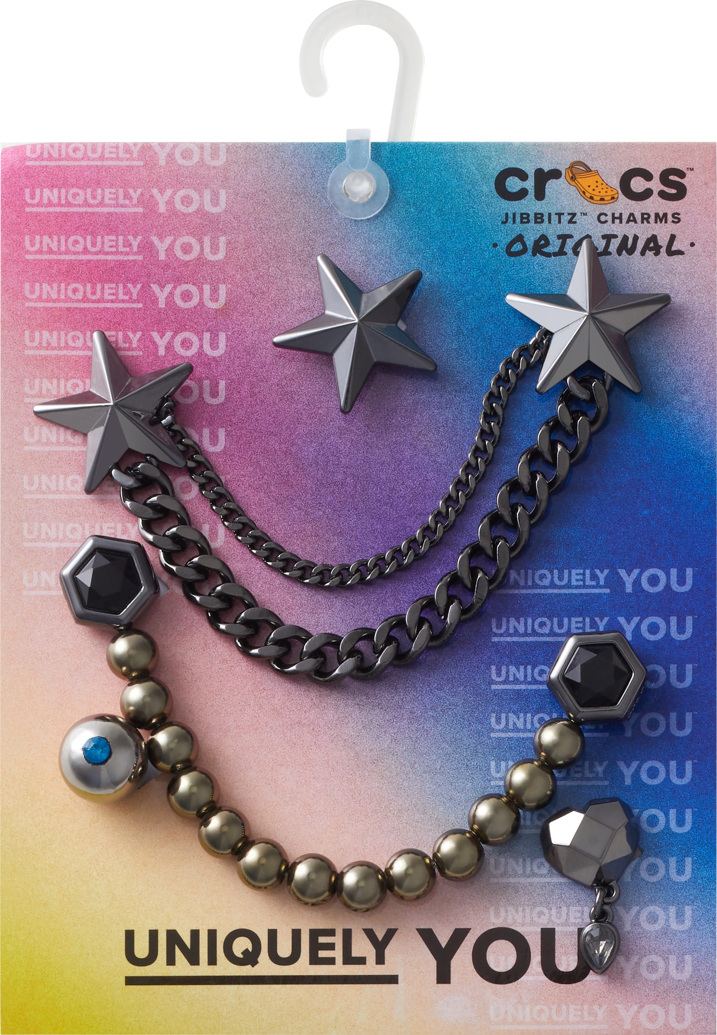 Crocs Schuhanstecker Jibbitz™ Punk Gunmetal (Set, 5-tlg., Kein Spielzeug. Nicht für Kinder unter 3 Jahren geeignet), Charm, Anstecker für Crocs Schuhe