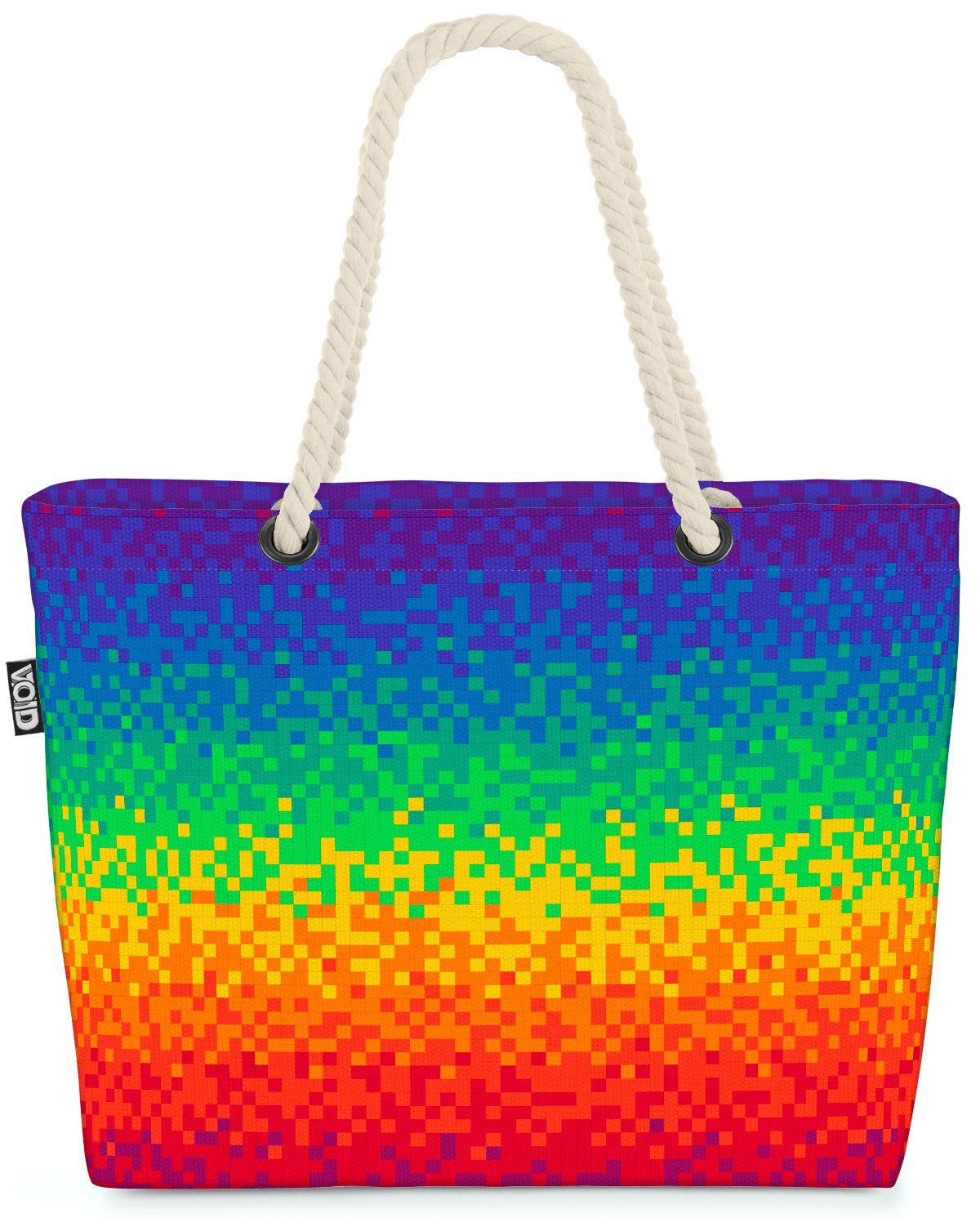 VOID Strandtasche (1-tlg), Pixel Regenbogen Digital Pixel Regenbogen Digital CSD Gay Lesben Schw
