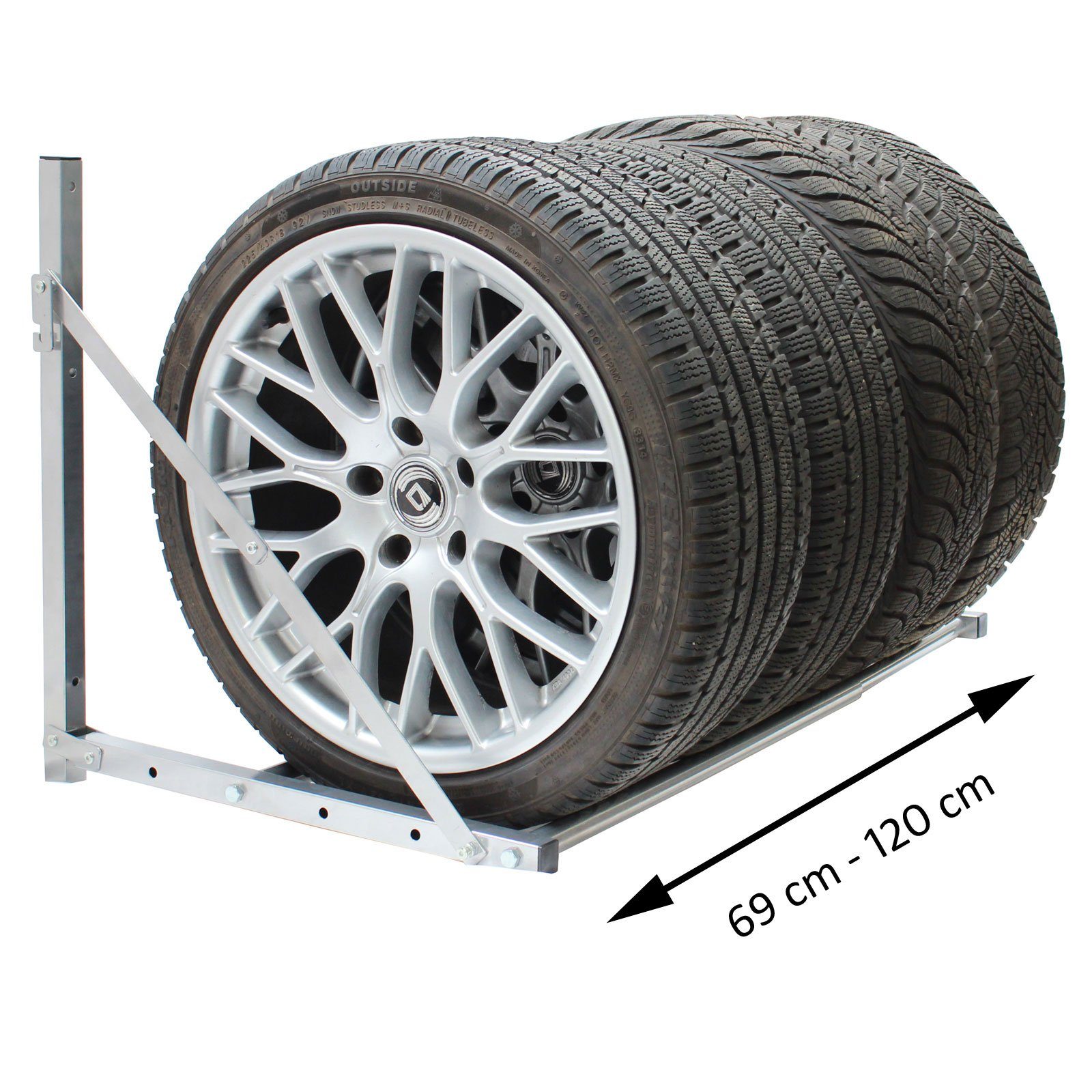 TRUTZHOLM Wandregal Reifenwandhalterung für 4 Räder ausziehbar klappbar 136 günstig online kaufen