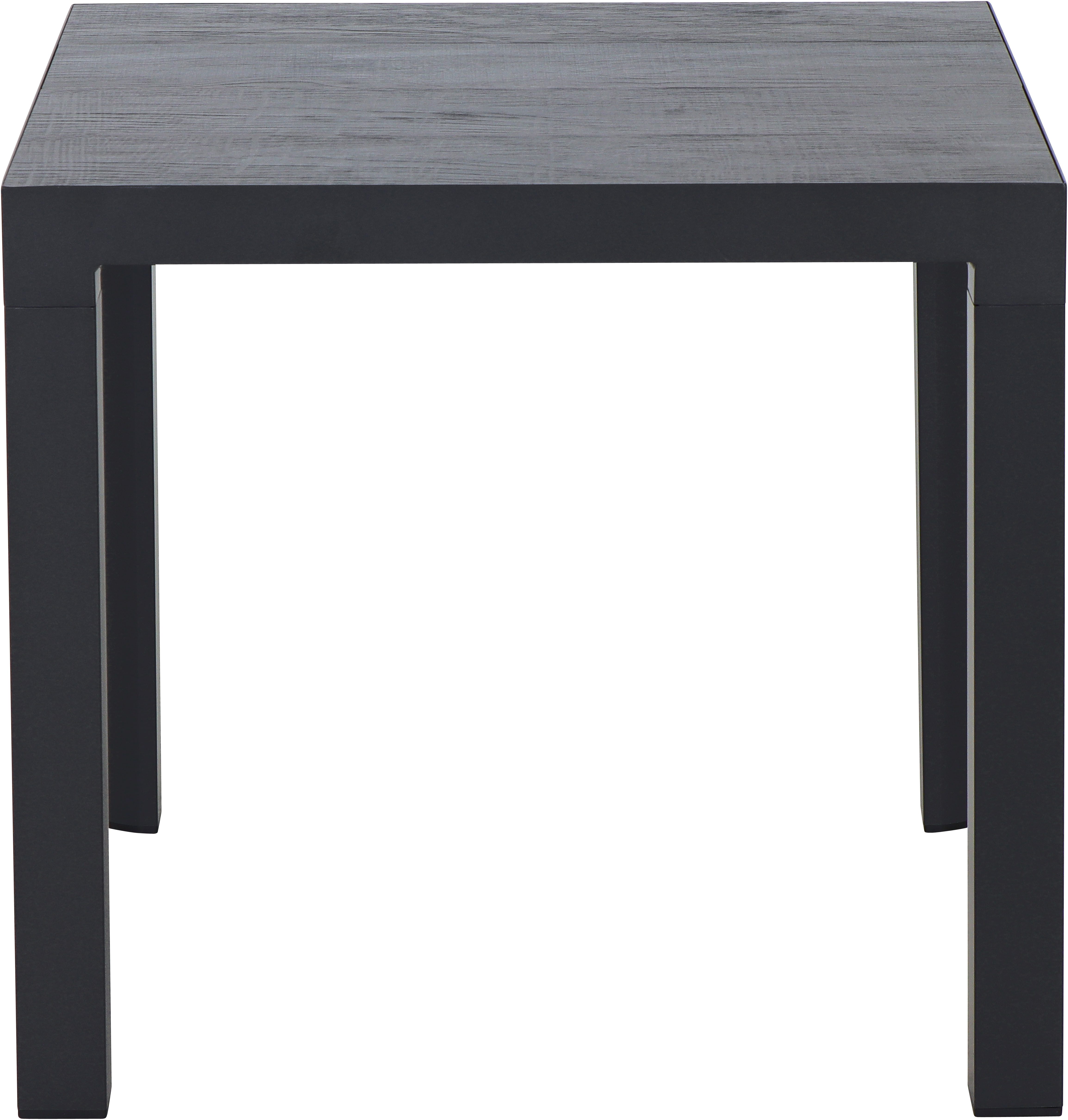 Siena Garden Gartentisch SILVA Tisch 80 x 80cm matt anthrazit/wood-grey, Aluminiumgestell matt anthrazit, Tischplatte aus Keramik in wood grey