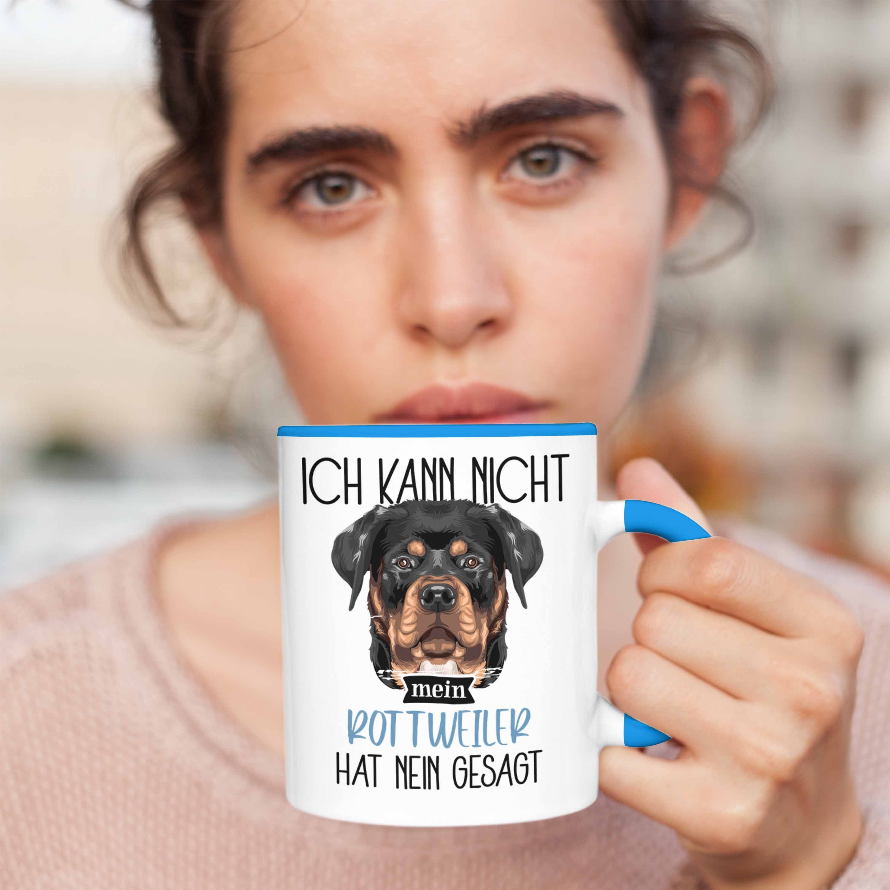 Trendation Tasse Rottweiler Besitzer Tasse Blau Ka Lustiger Spruch Geschenk Geschenkidee Ich
