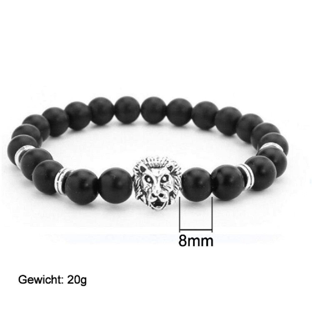 RAIKOU Edelstahlarmband LÖWENKOPF ARMBAND Naturstein Edelstahl günstig online kaufen