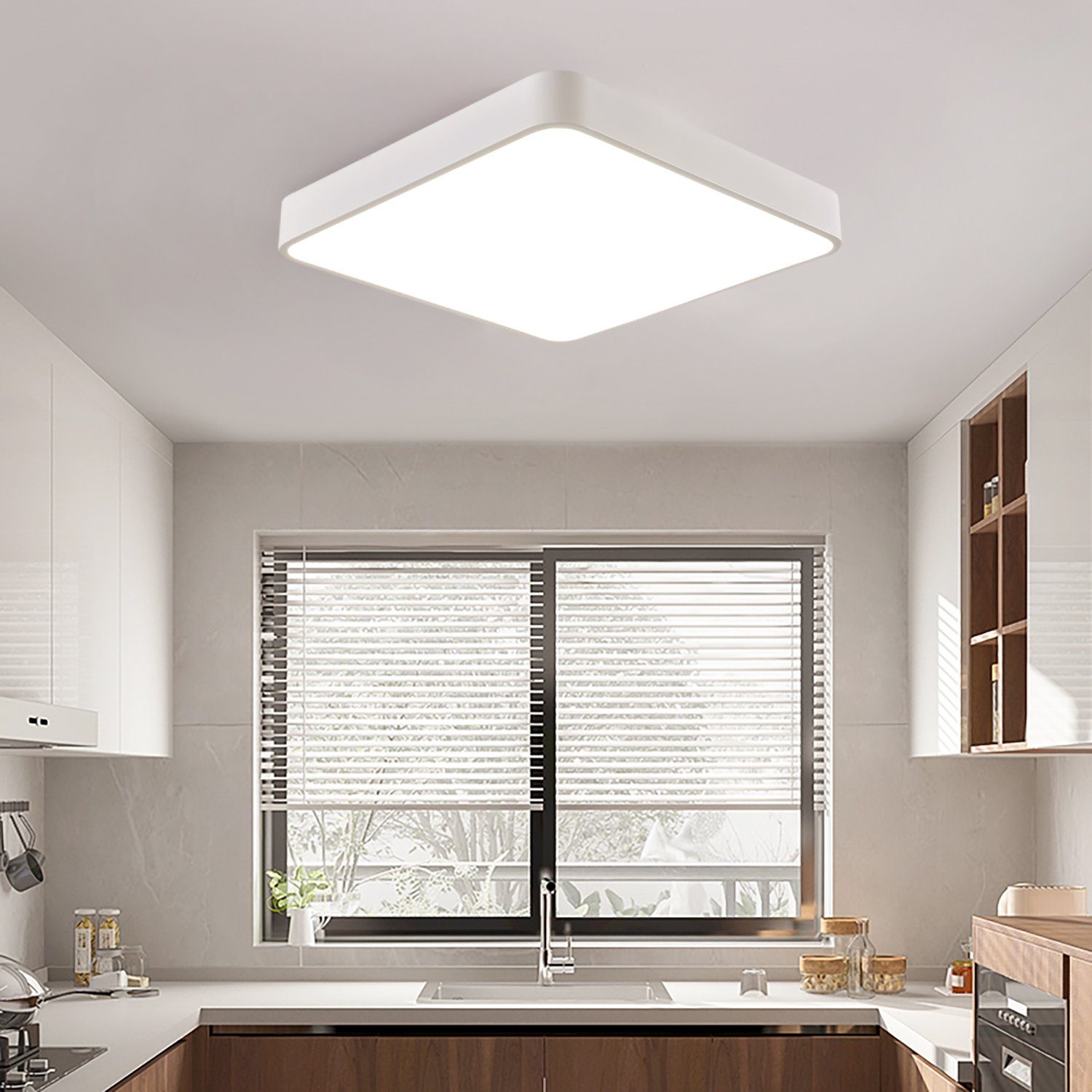 Deckenlampe, Lampe, integriert, Ultra Modern Eckig Warmweiß Flach LED Weiß LED 3000K Deckenleuchte fest Dünn Tageslichtweiß, JDONG
