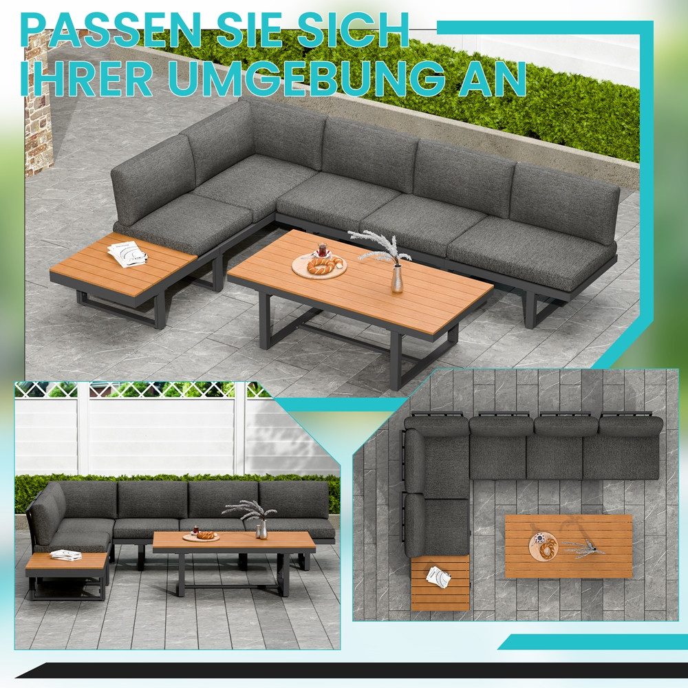 Mucola Garten-Essgruppe Gartenmöbel Set mit Liegefunktion günstig online kaufen