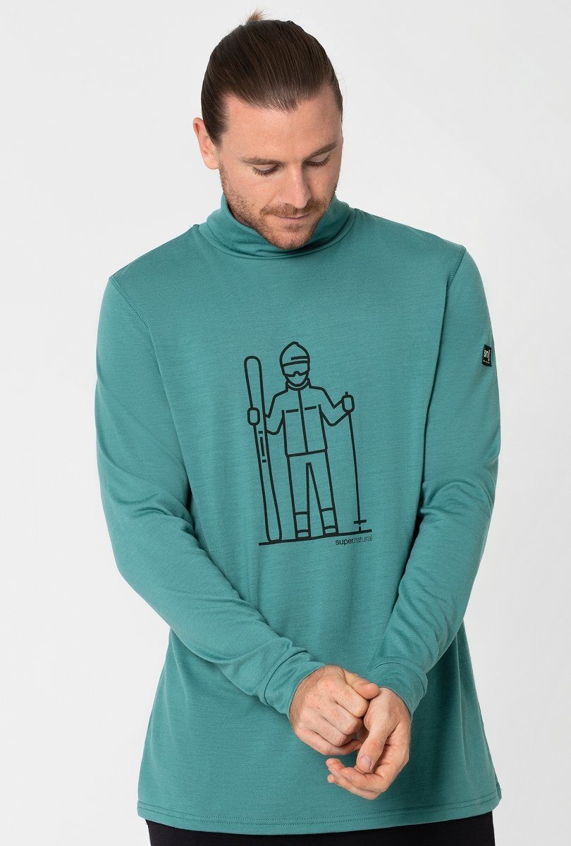 SUPER.NATURAL Rollkragenpullover Merino Rollkragenpullover M SKIEUR TURTLE pflegeleichter Merino-Materialmix