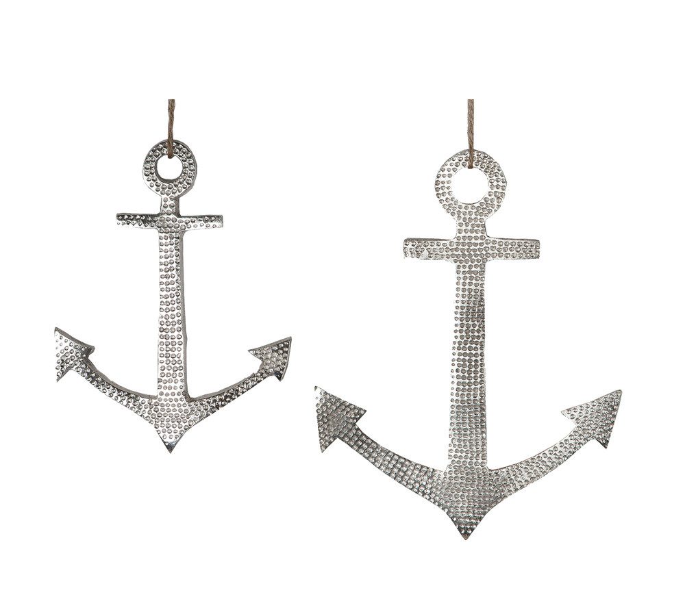 Dekoobjekt Großer Deko-Anker, silber.