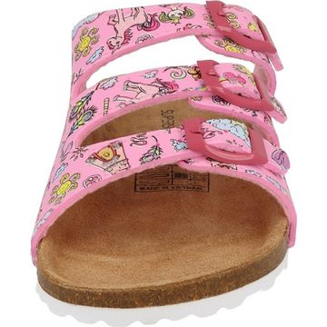 SUPERSOFT Mädchen Komfort Lederfußbett 474-195 Rose Prinzessinmotive Pantolette verstellbar