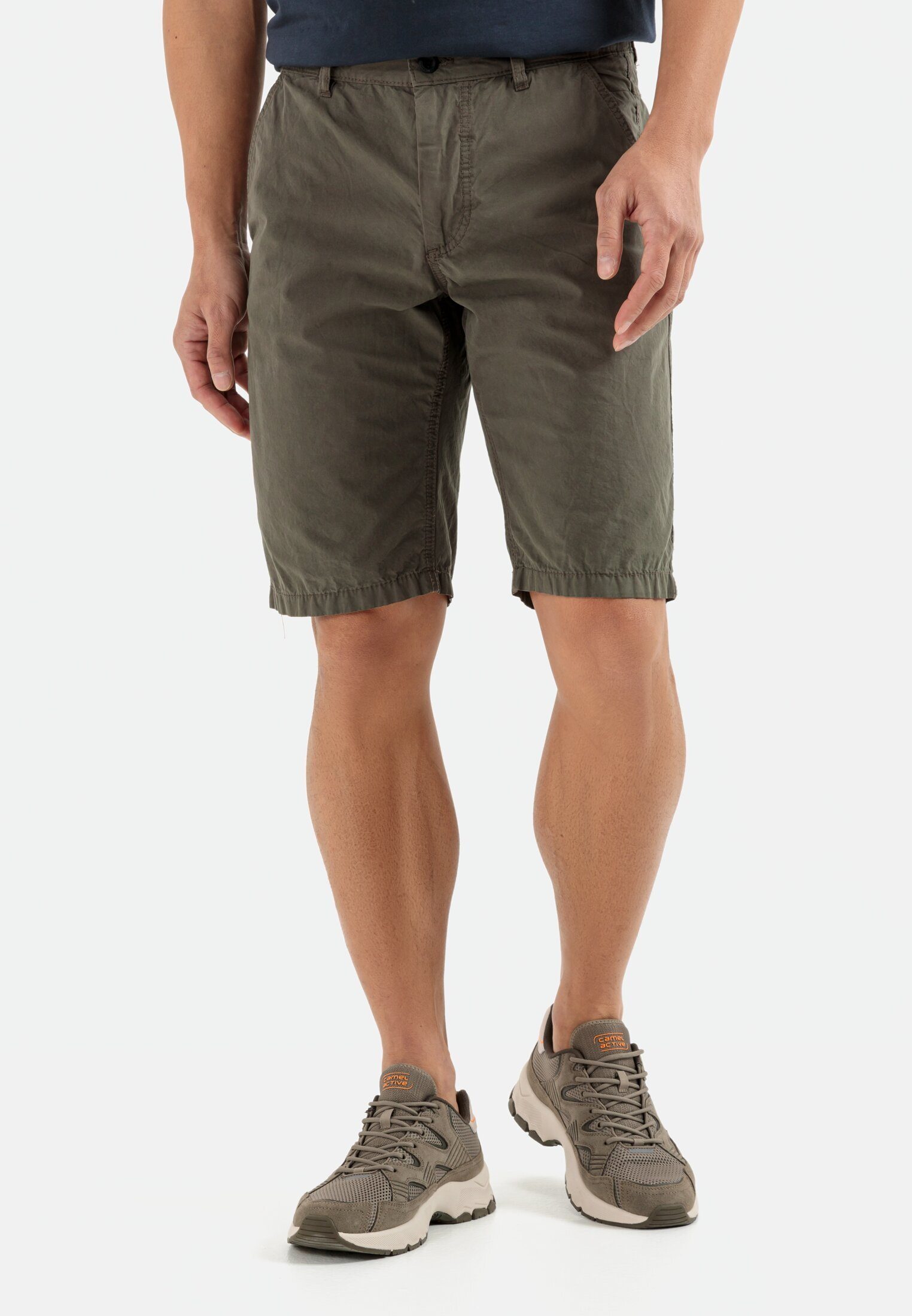 camel active Regular Olive-Braun Fit Chinoshorts