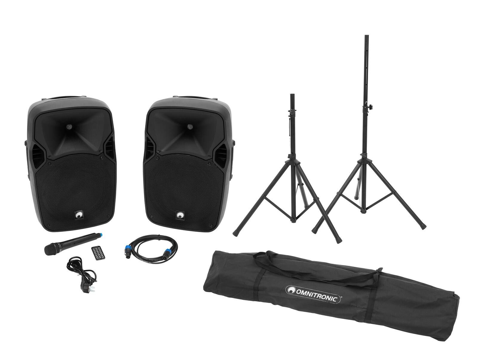 OMNITRONIC Set XFM-212AP + Boxenhochständer MOVE MK2 Lautsprechersystem