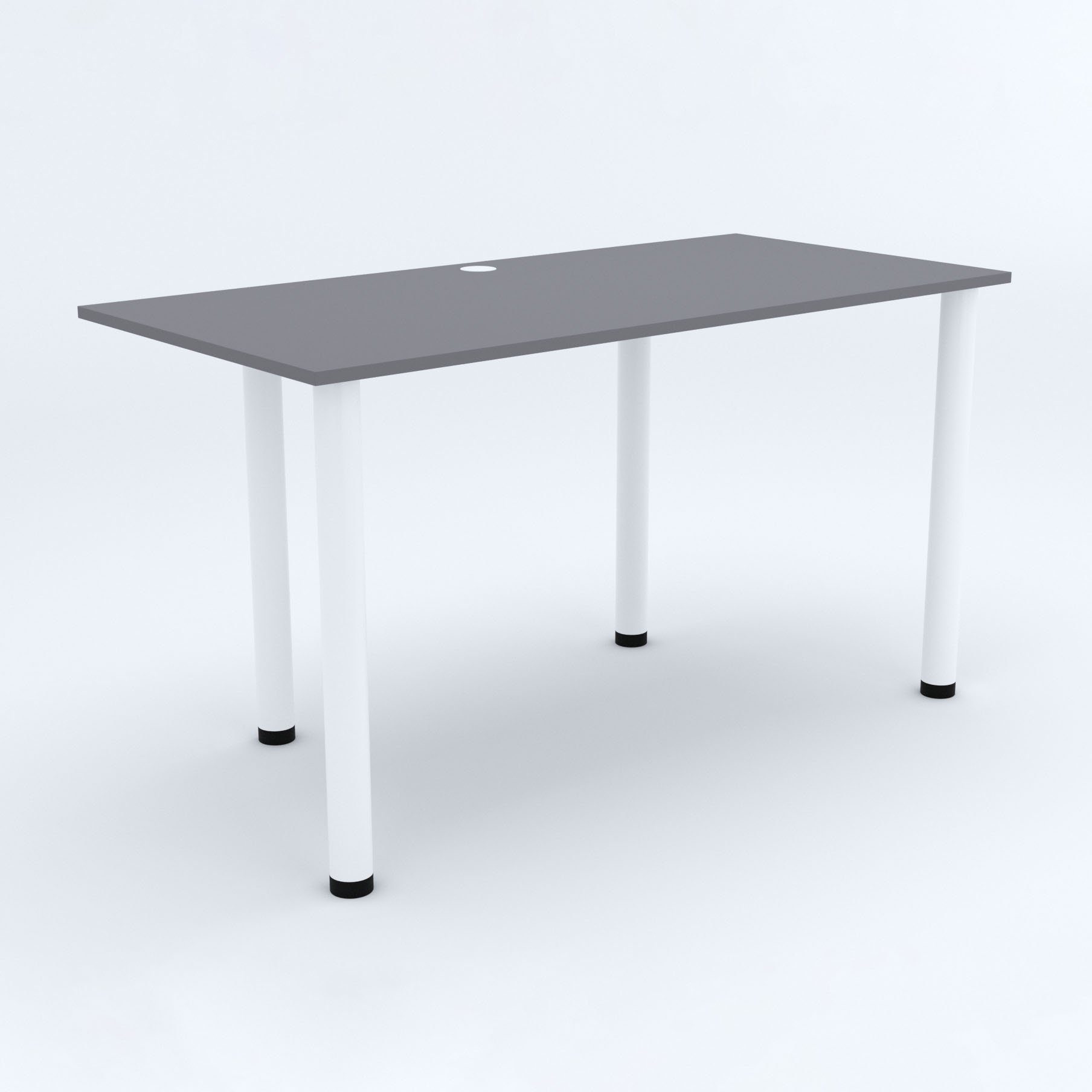 Light mit AKKE Graphite weißen und Beinen PVC Kabeldurchführung 2mm Schreibtisch, Schreibtisch