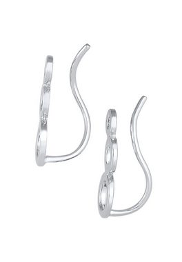 Elli Paar Ohrstecker Ear Climber Rund Kreis Look 925 Silber, Kreis