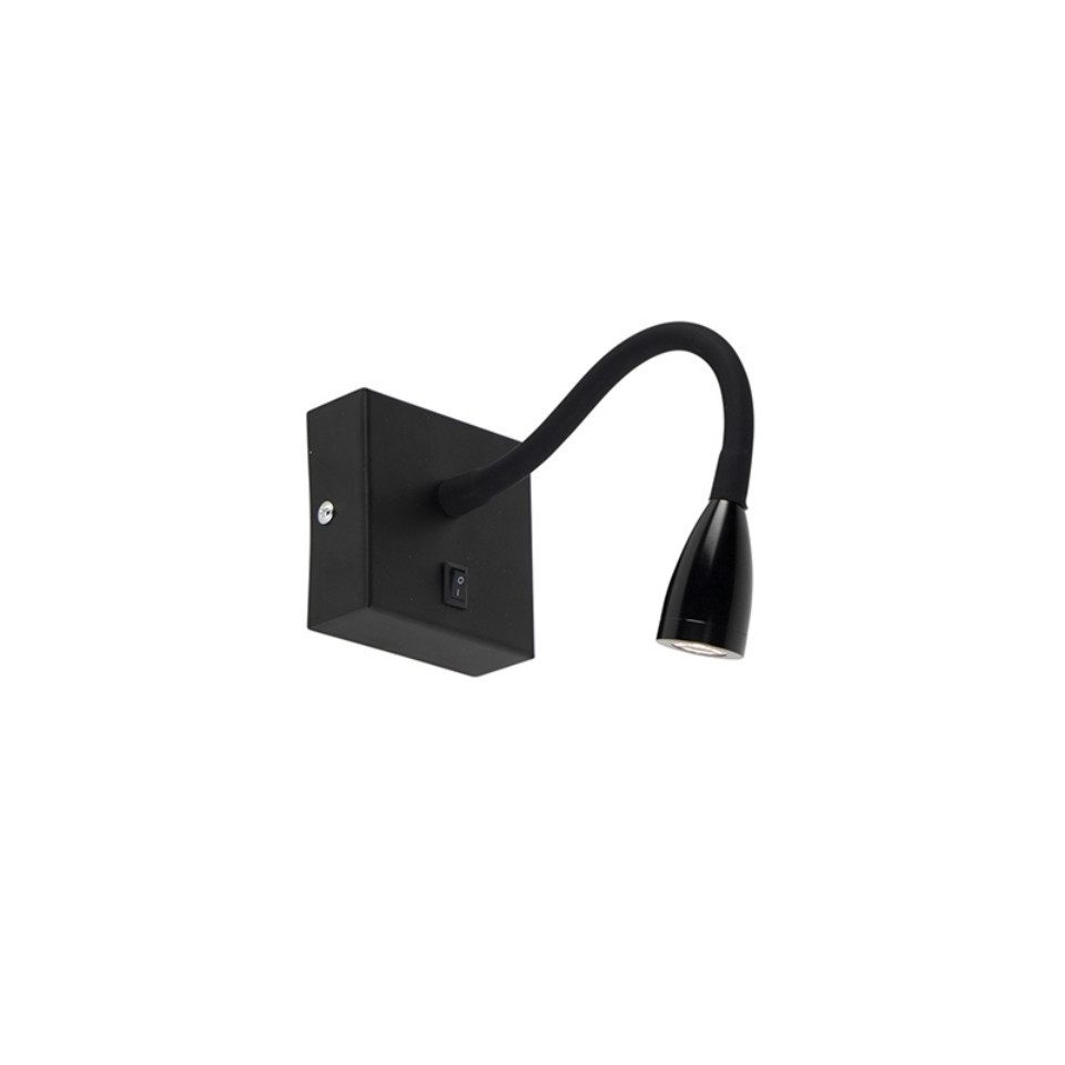 Qazqa Wandleuchte Flex, LED fest integriert, (nicht austauschbare) LED, Schwarz, Modern, Stahl, 1-flammig