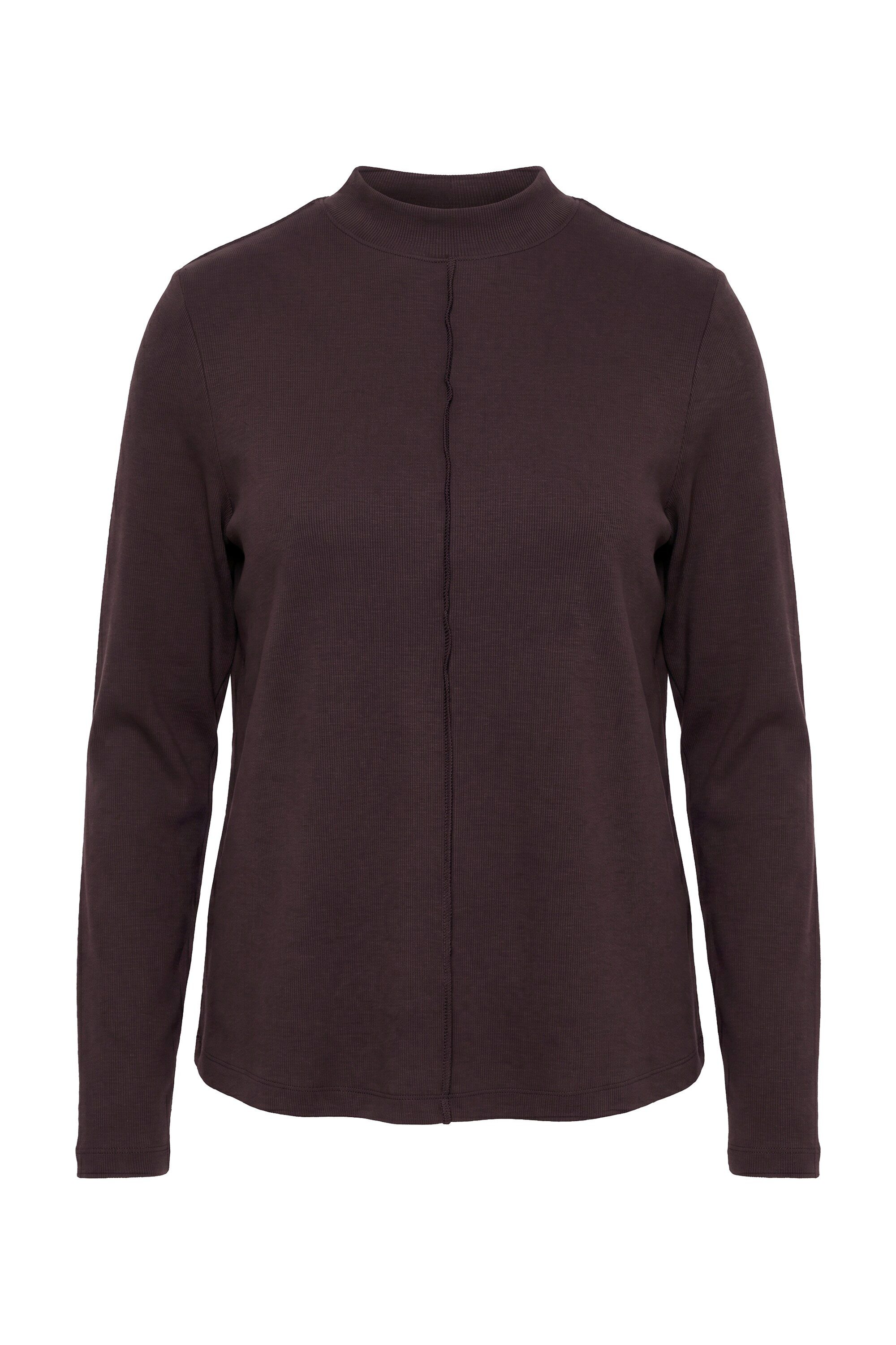 Ulla Popken Longsleeve Shirt Rippjersey Stehkragen Langarm – Bild 2 von 4