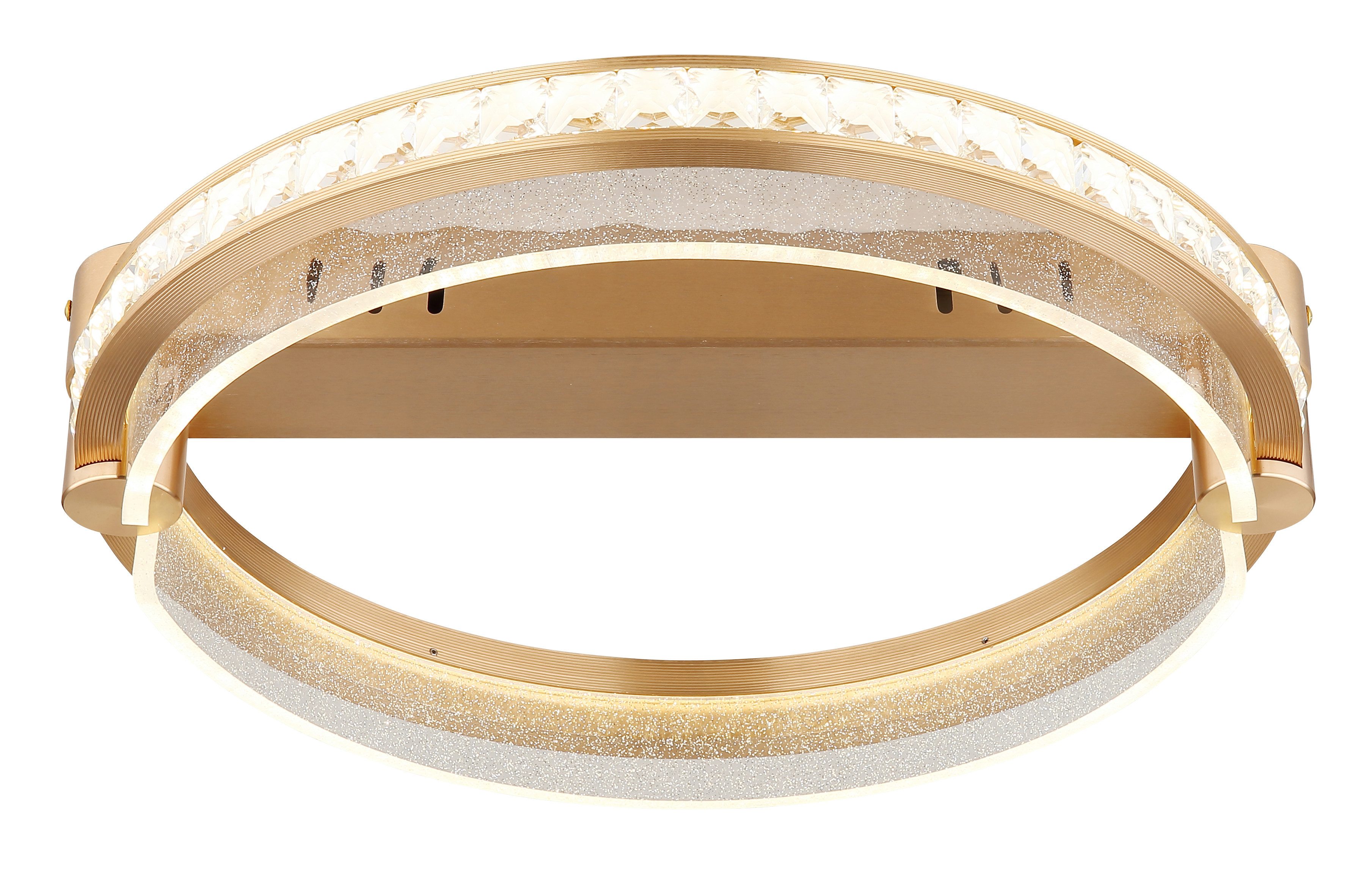 GLOBO LIGHTING Deckenleuchte BLONDIE, LED fest integriert, Deckenleuchte Gold/Kristalle, Acryl klar, dimmbar, LED 36W