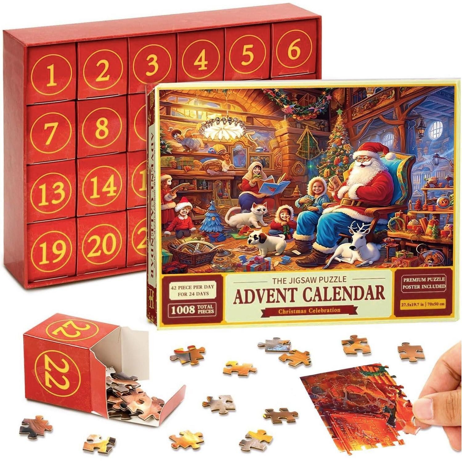 LuxusKollektion Adventskalender Adventskalender Puzzle 1008 Teile 24 Boxen