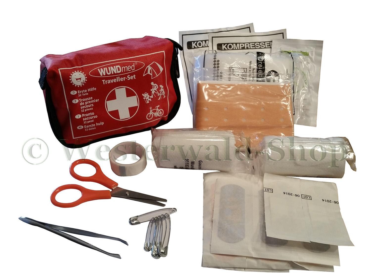 Wundmed Erste-Hilfe-Set Erste Hilfe Set Kit Tasche Wundmed 32tlg, (Set, 1 St), Erste Hilfe Set Kit Tasche Notfallmedizin Notfalltasche