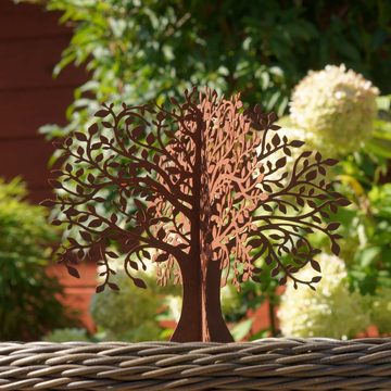 UNUS GARDEN Dekofigur Baum Rost bestehend aus 2 Steckelementen (1 St., 30x24,5 cm (HxB), Gartendeko Rostdeko Dekostecker rostige Deko Garten robust