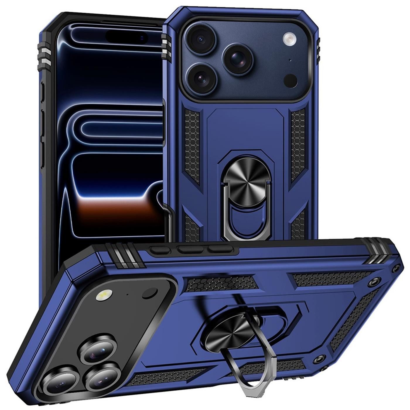 CoolGadget Handyhülle Armor Shield Case für Apple iPhone 17 Pro Max 6,9 Zoll, Outdoor mit Magnet Ringhalterung Handy Hülle für iPhone 17 Pro Max
