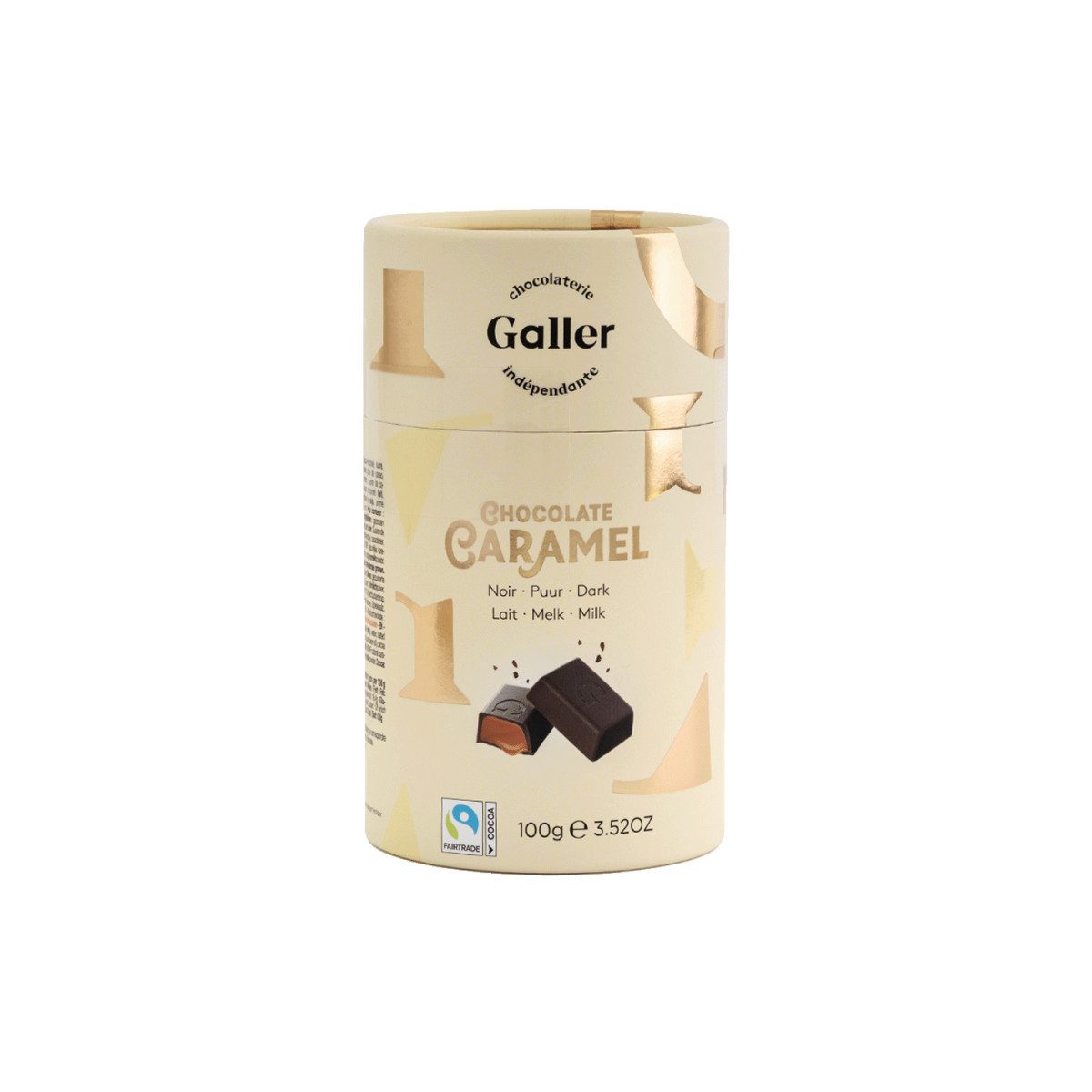 Galler Schokolade Geschenkset mit Schokoladenpralinen Galler Tubo Caramel, 20 Stk.