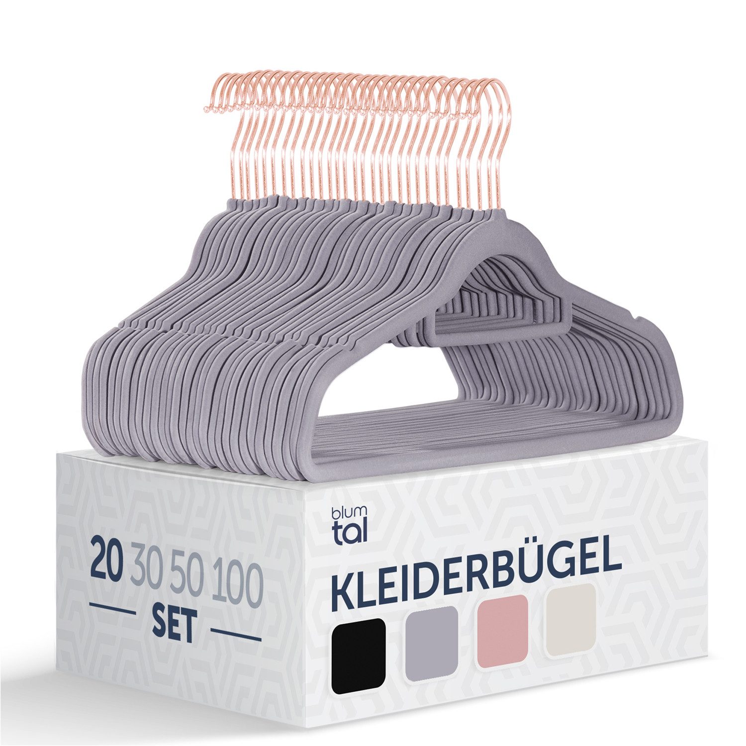 Blumtal Kleiderbügel Rutschfest - Samtoptik - Platzsparend, (20-tlg), Premi günstig online kaufen
