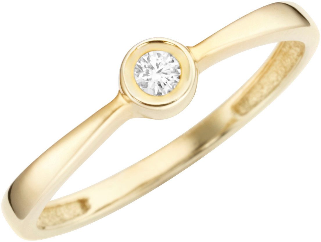 Firetti Fingerring Schmuck Geschenk Gold 375 Damenring Verlobungsring Goldring Solitär, mit Brillant