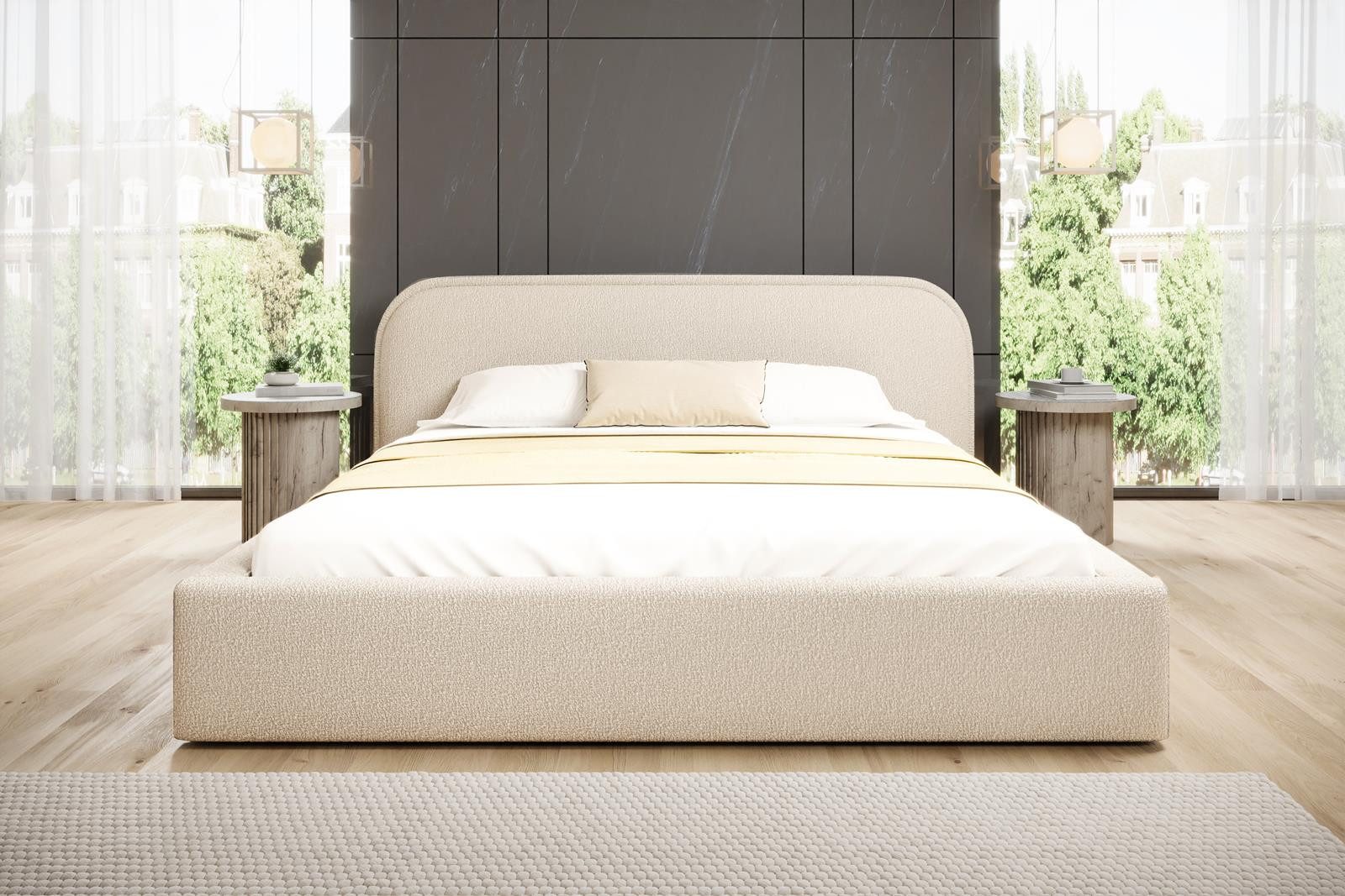 Compleo Polsterbett Bequemes Bett, Designerbett, Minimalistisches Design, B günstig online kaufen