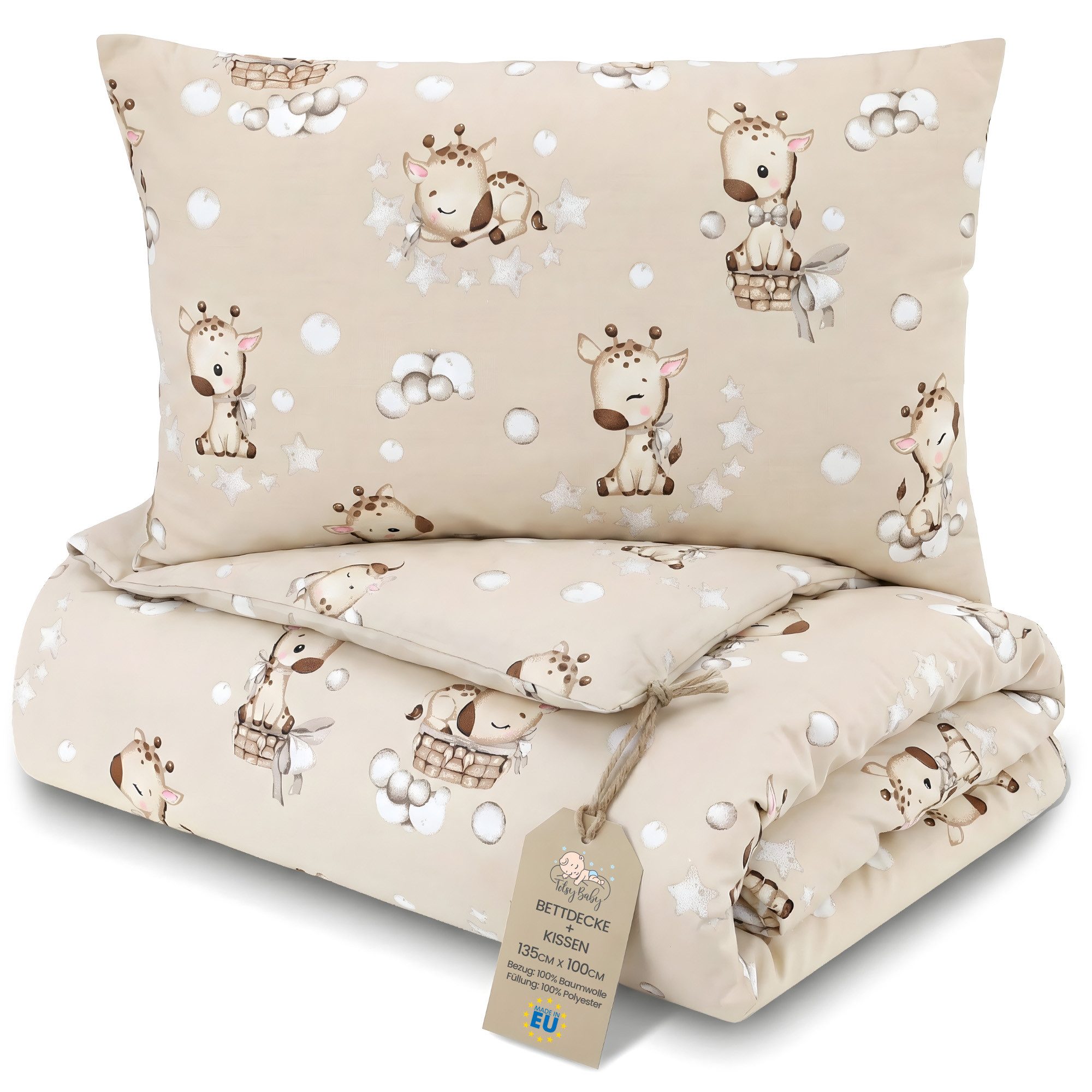 Totsy Baby Babybettwäsche Kinder Bettdecke ohne Bezug – Baby Decke und Kissen Set aus Baumwolle