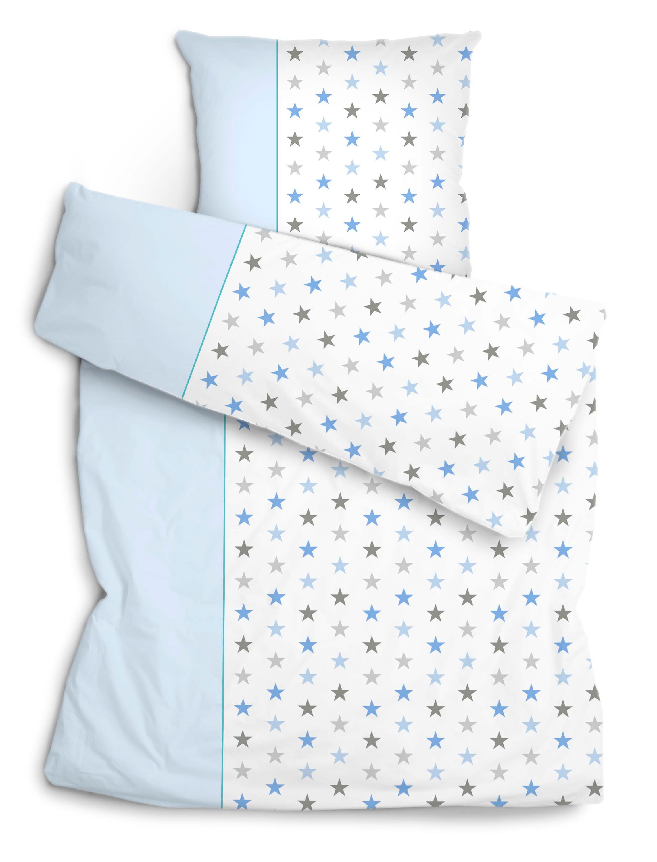 Amilian Bettwäsche Set 135x200 cm + 80x80 cm - 2-teilig, 100 % Baumwolle, 2 teilig, mit Hotelverschluss - für Erwachsene und Jugendliche