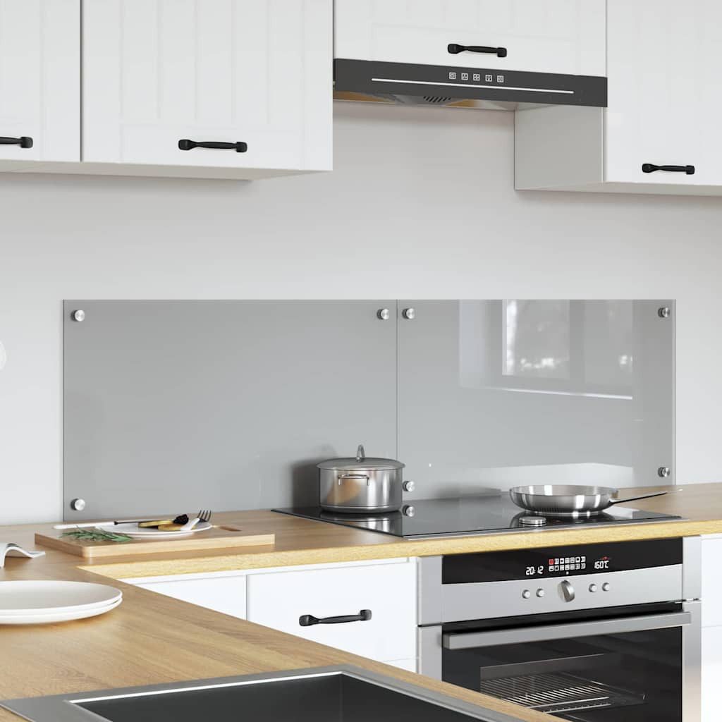 vidaXL Küchenrückwand Küchenrückwand 2 stk. Hellgrau 70 x 40 cm Gehärtetes Glas, (2-tlg)