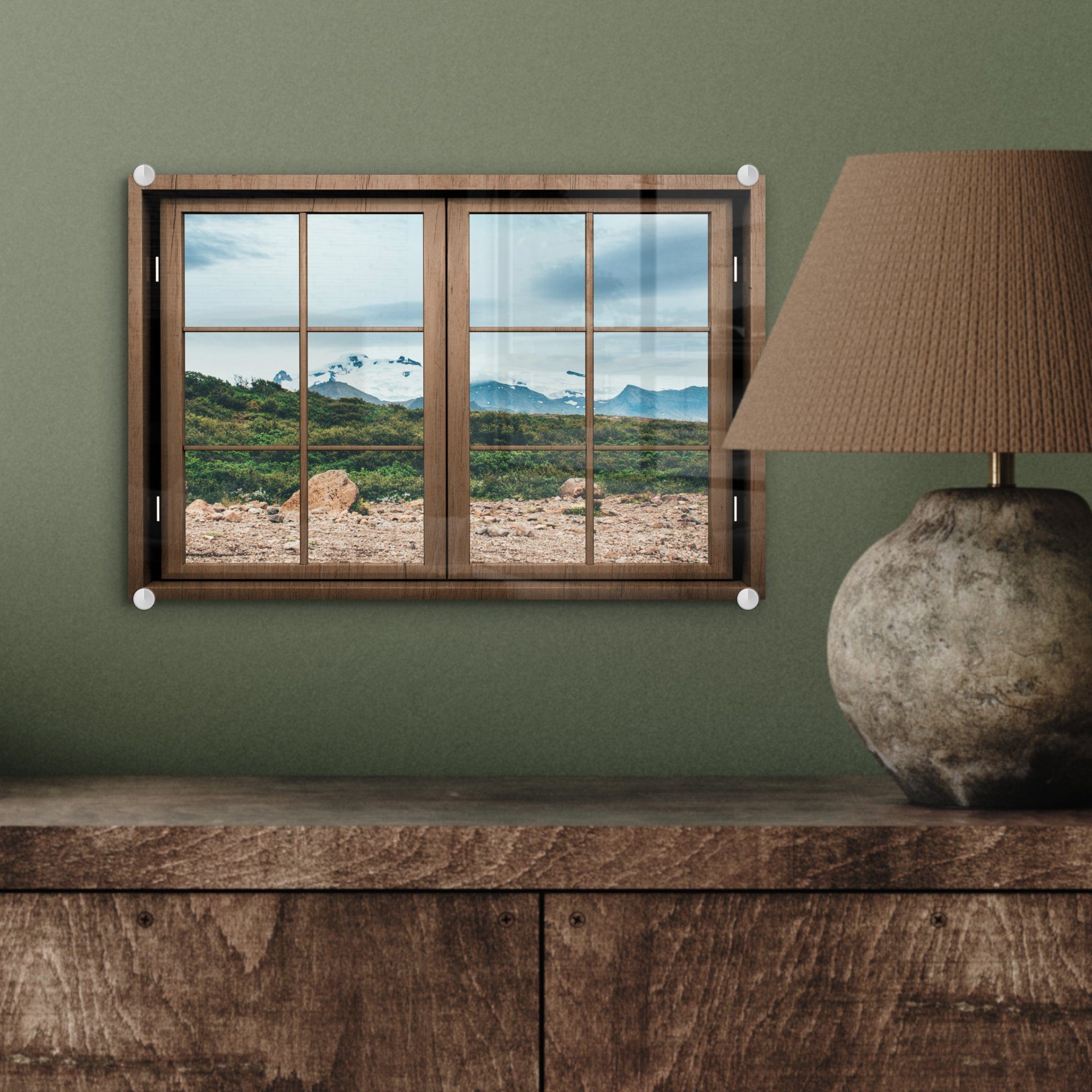 Wanddekoration - Foto Aussicht auf Acrylglasbild Berg, MuchoWow auf - - Felsen Glasbilder St), Glas Glas Wandbild - Bilder - (1
