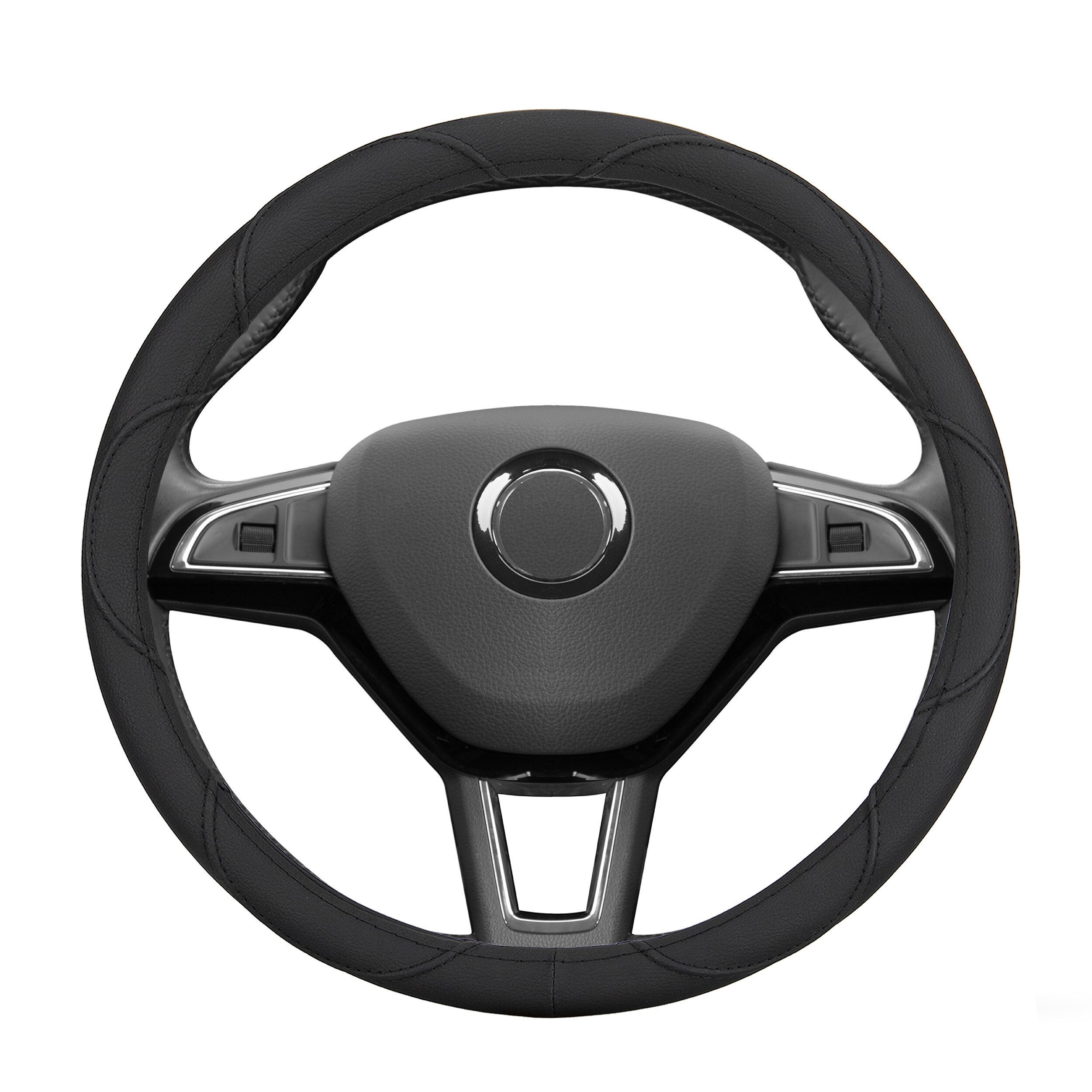 alca Lenkradbezug Lenkradhülle Luxus Auto 37-39 cm Lenkradschoner seidenmatt schwarz, (1-tlg)