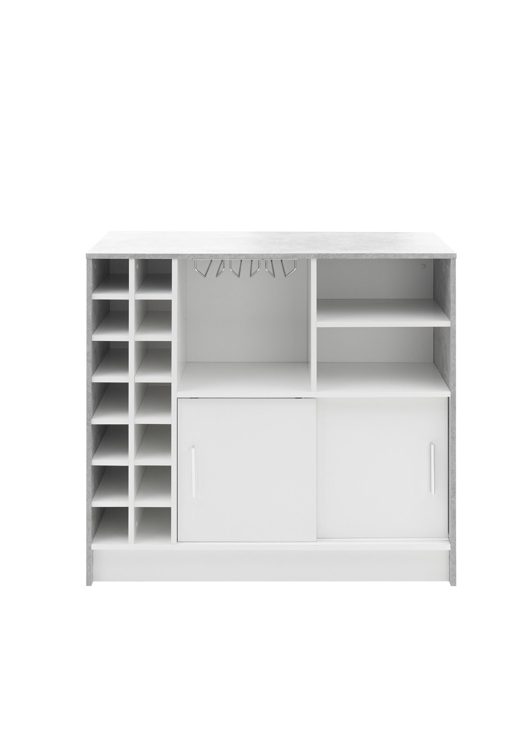 Stolkom Sp.z.o.o. Bartisch aus beton weiß Dekor in mit verchromter Stange (BxHxT: 110x100x48 cm)