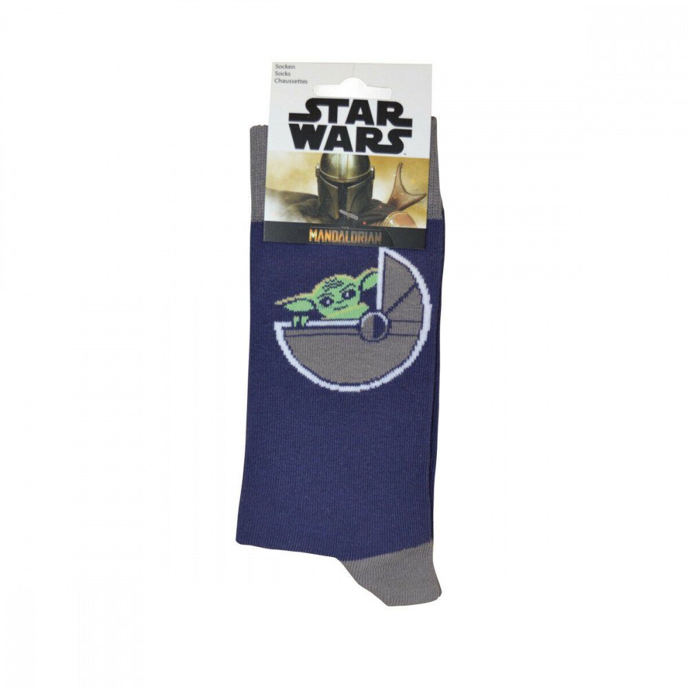 MM Strümpfe Socken Motiv Mandalorian-Baby Yoda blau