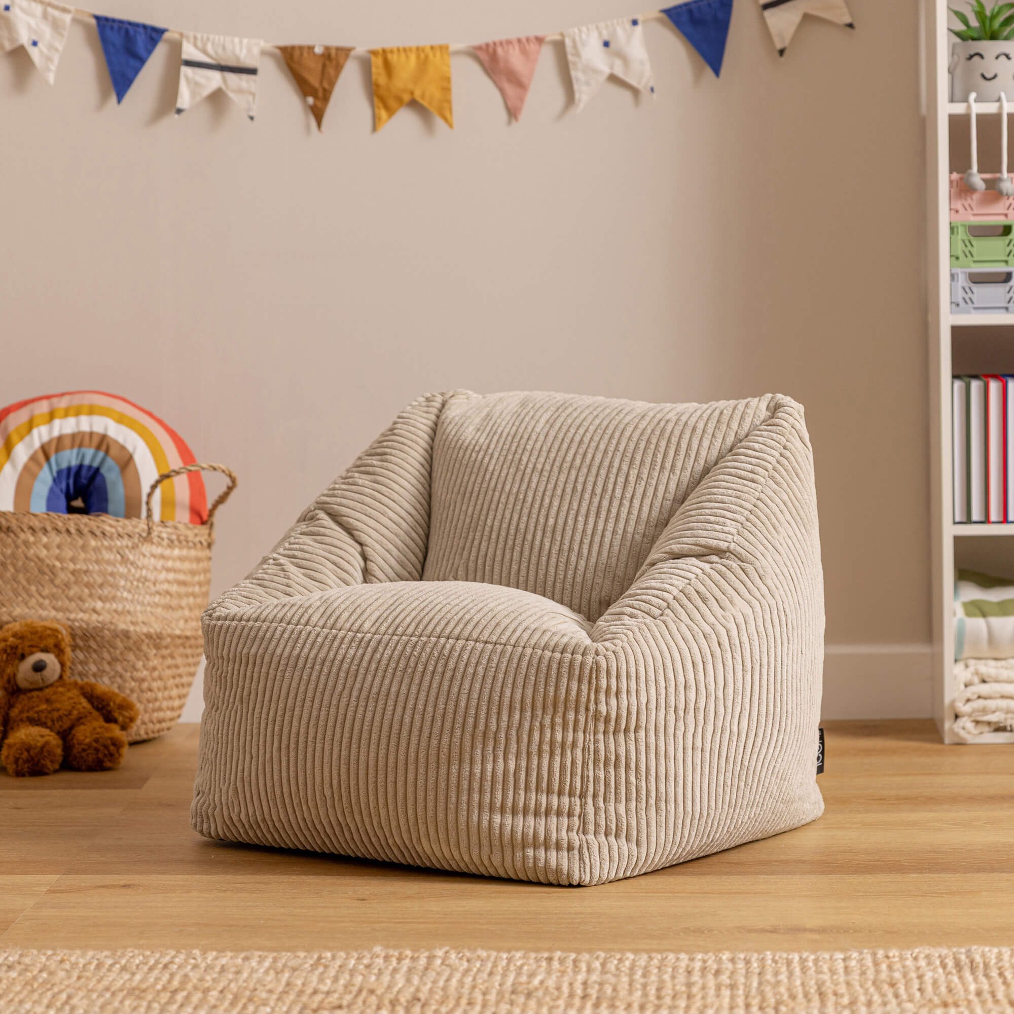 icon Sitzsack Kinder aus Cord Flauschig „Natalia“, 55x44cm, Made in Germany, für Kinderzimmer