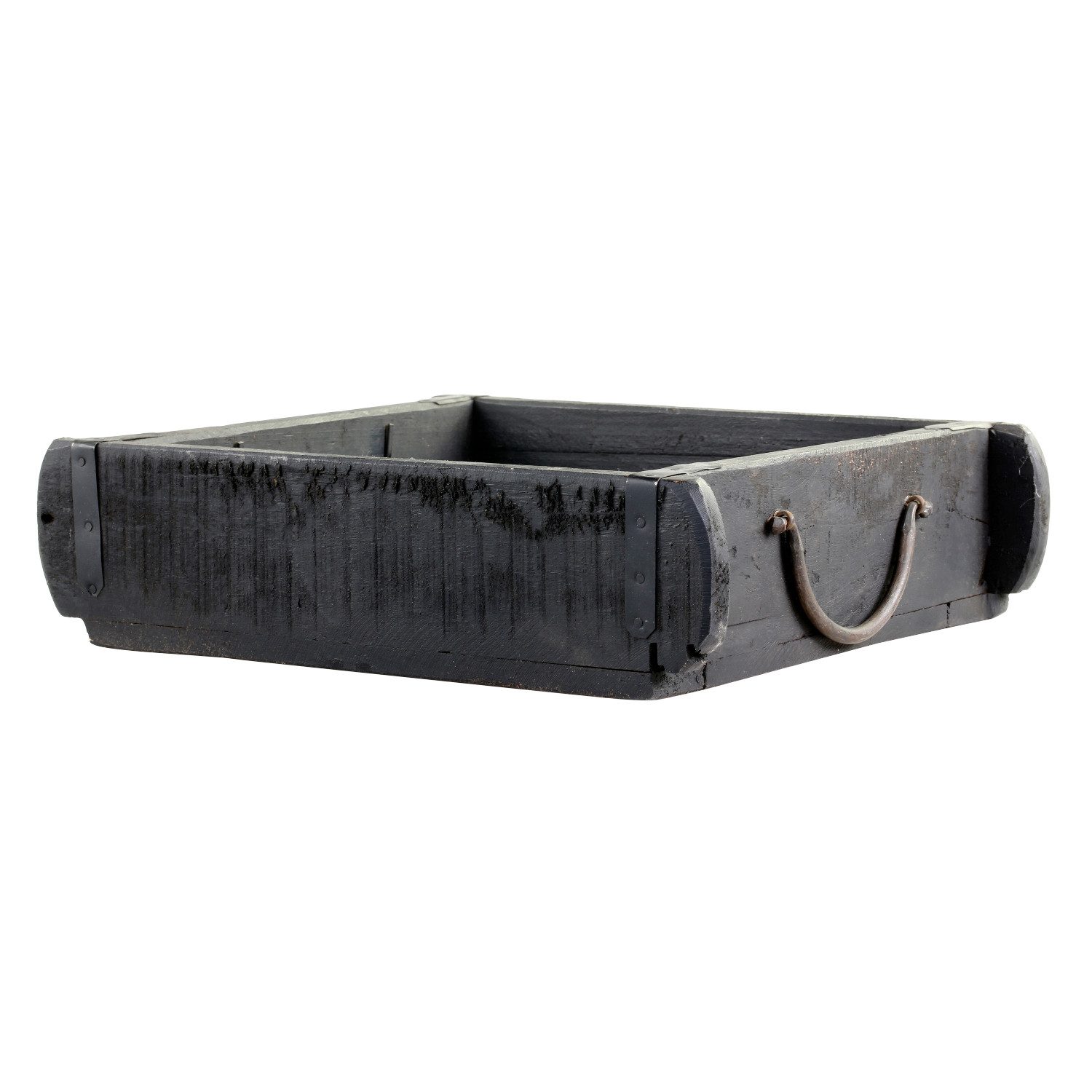 Macosa Home Dekokiste Backsteinform schwarz Deko Holzkiste massiv 22 cm Uni günstig online kaufen