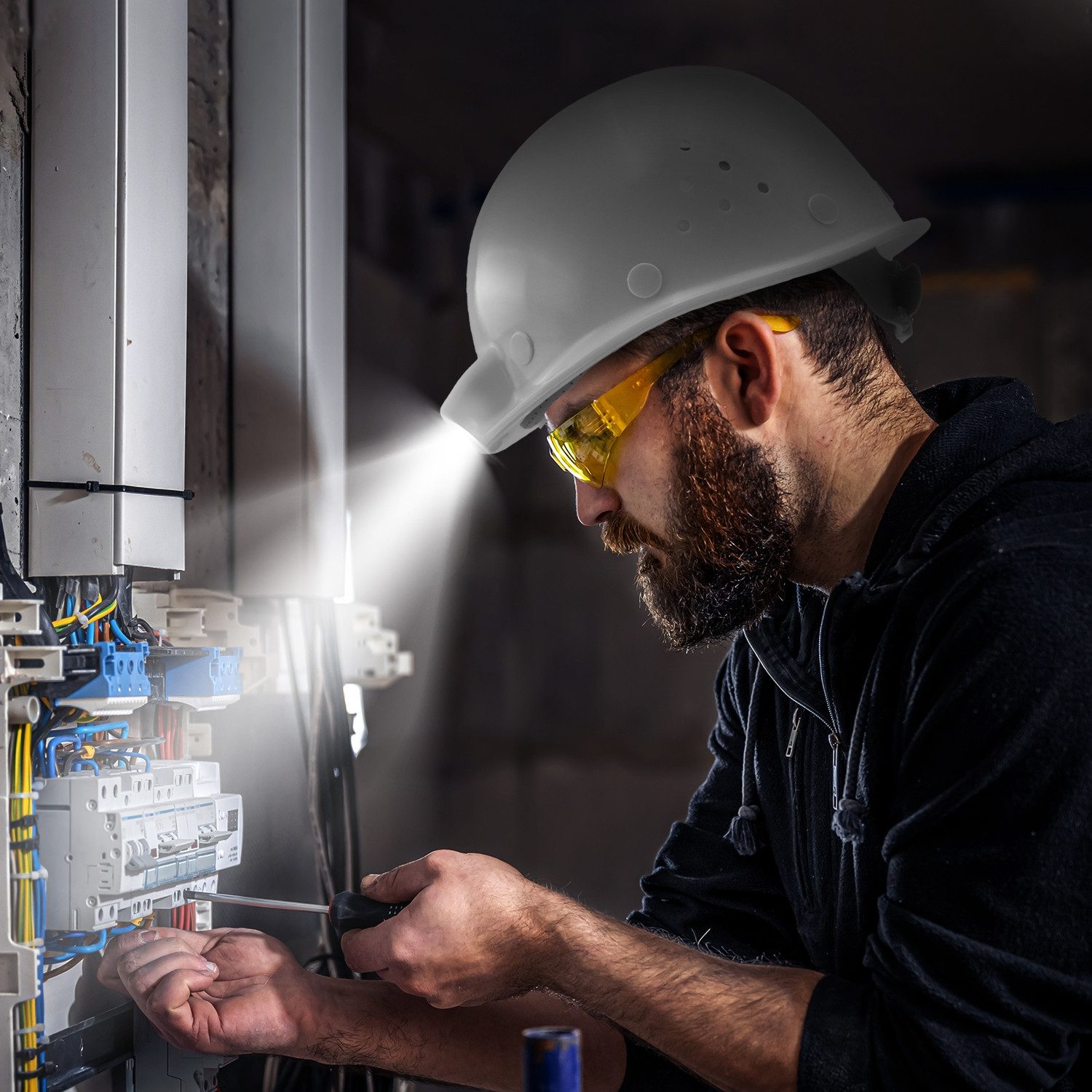 Mustbau Schutzhelm Bauhelm EN397, ABS Arbeitshelm mit Schweißband für Bau & Industrie, Sicherheitshelm für 53-65 cm Kopfumfang verstellbar