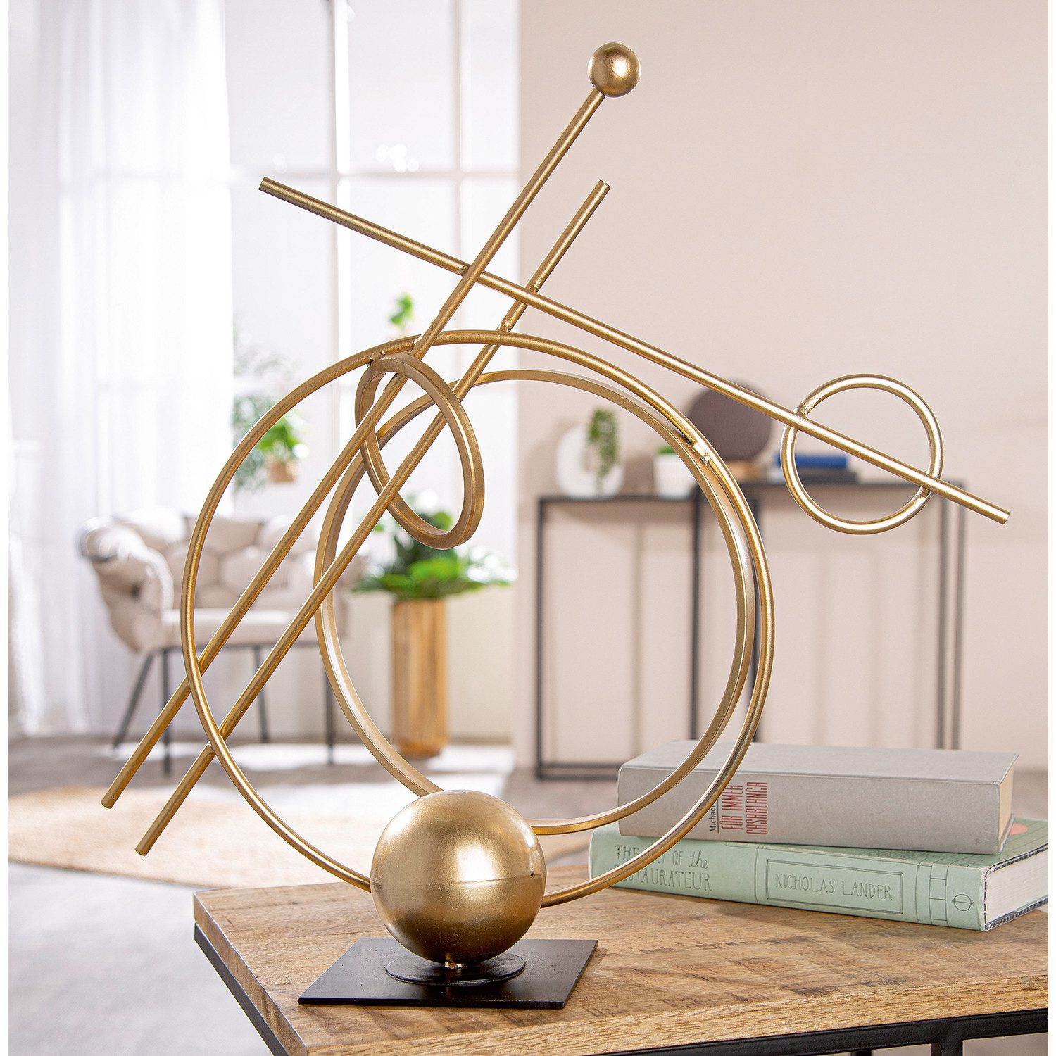 Casablanca by Gilde Dekoobjekt Skulptur Abstracto goldfarben H. 45,5 cm (1 St)